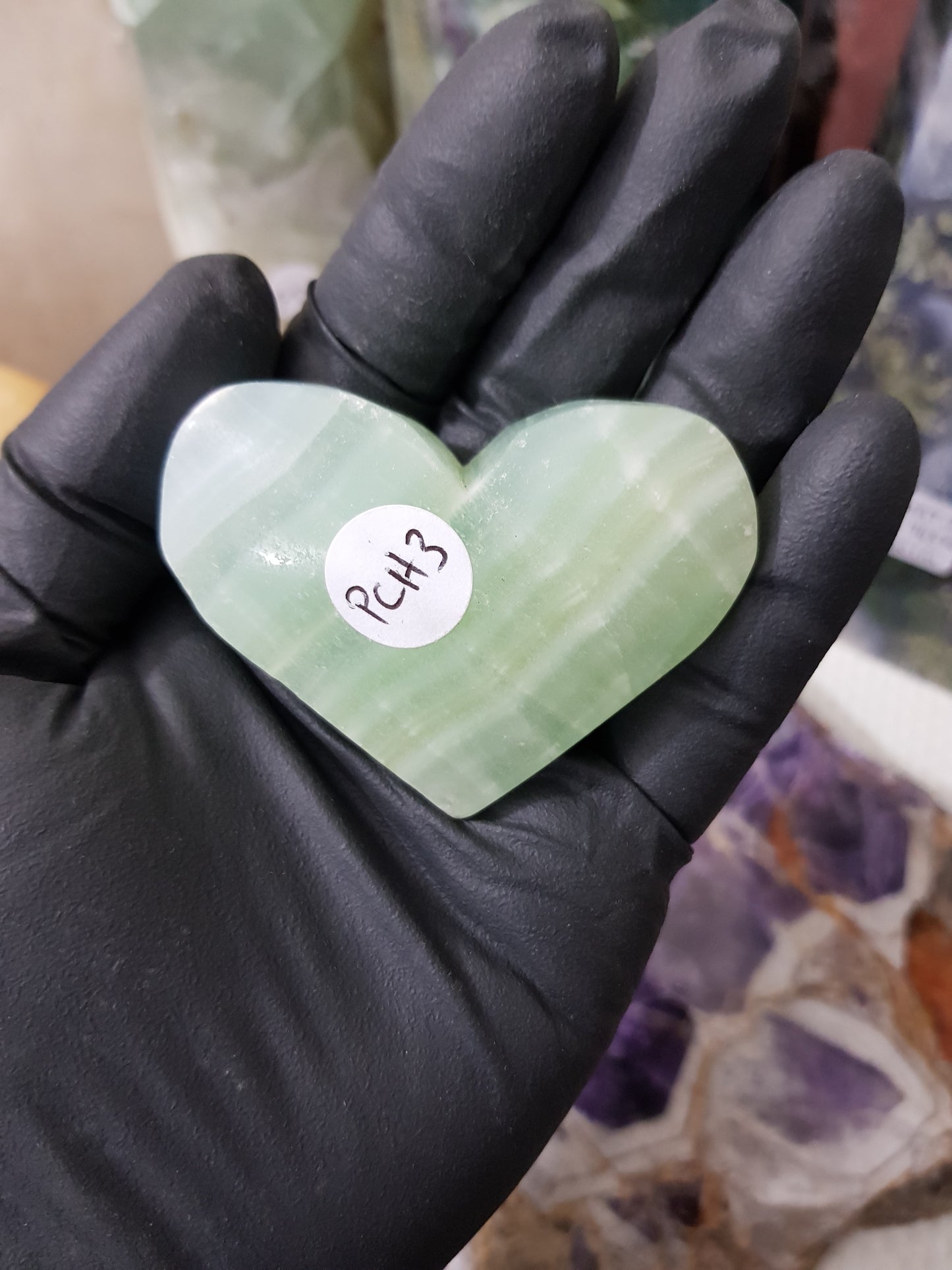 Pistachio Calcite Crystal Heart – PCH3