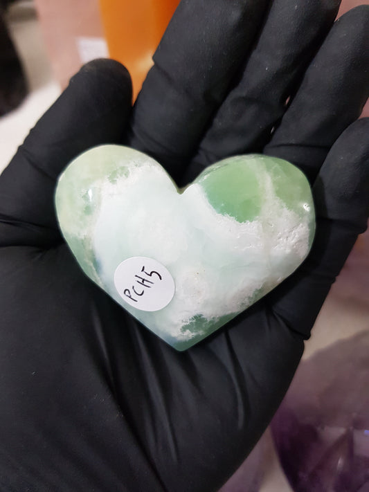 Pistachio Calcite Crystal Heart – PCH5