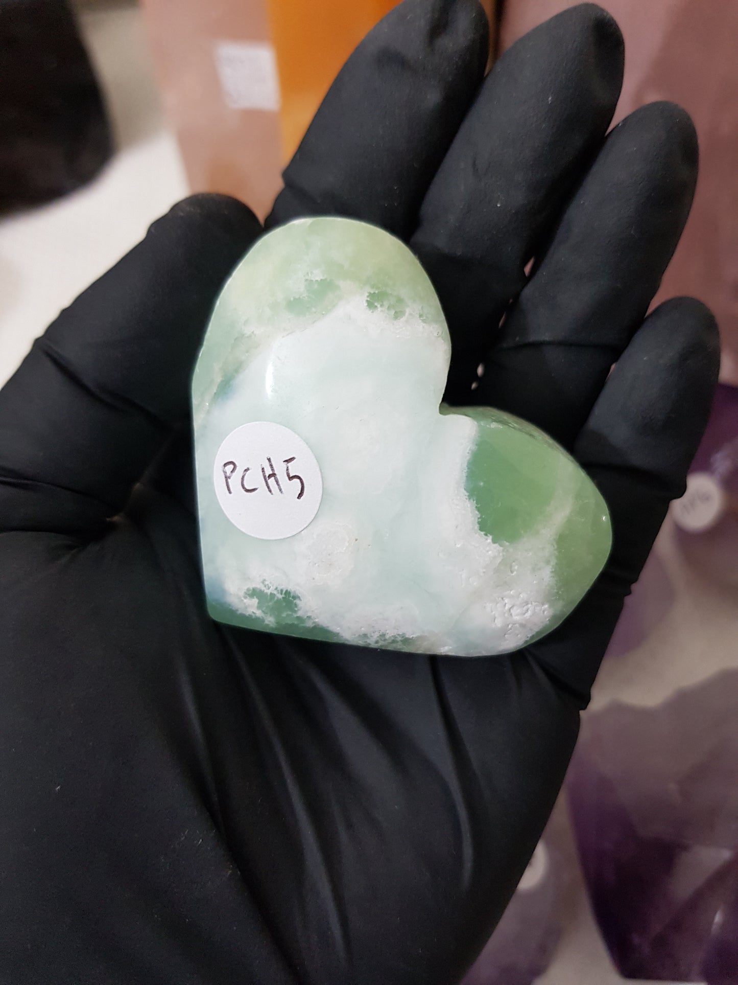 Pistachio Calcite Crystal Heart – PCH5