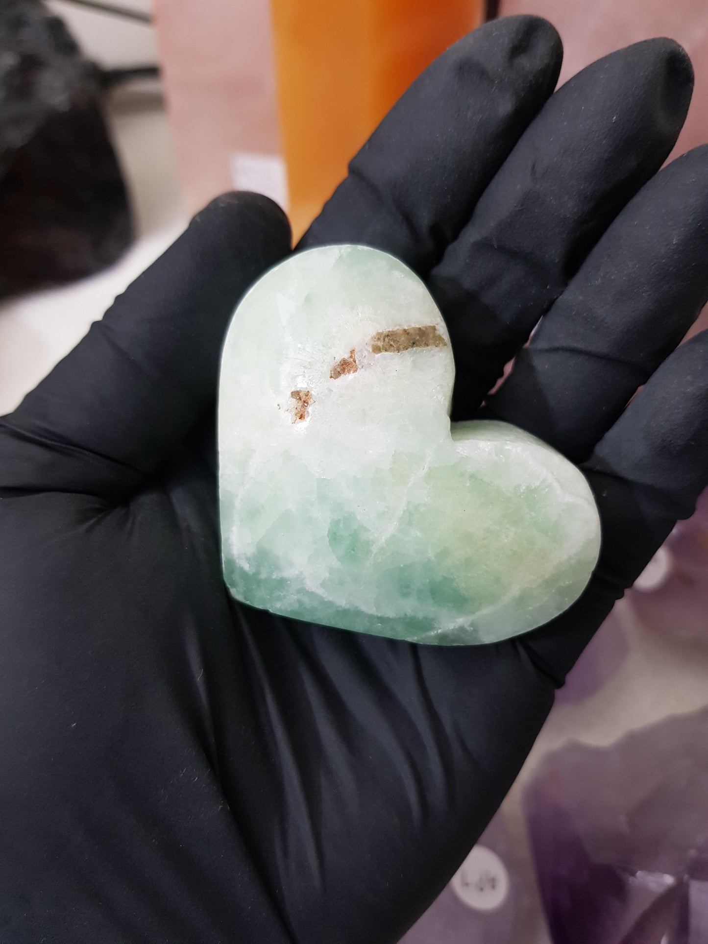 Pistachio Calcite Crystal Heart – PCH5