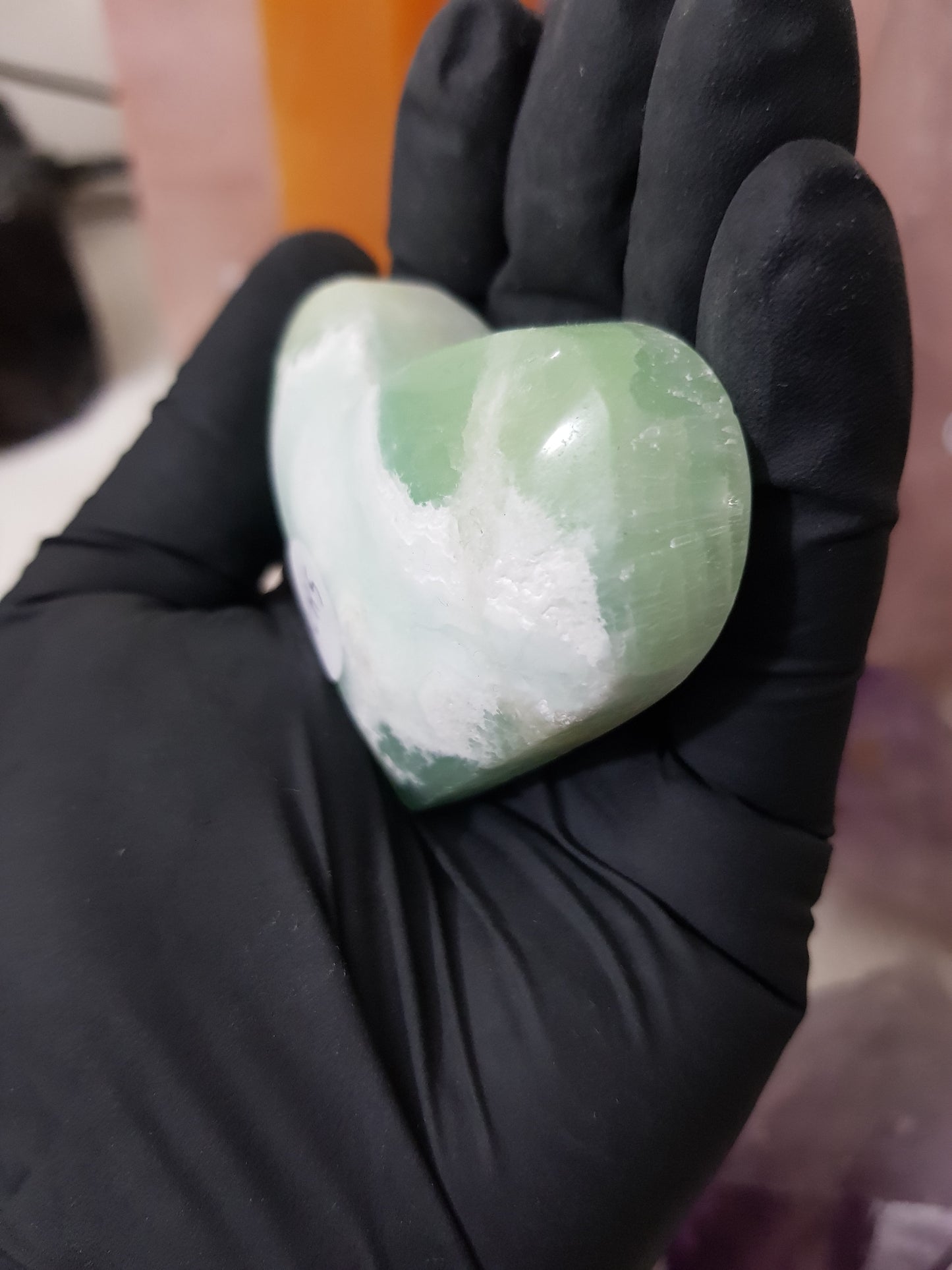 Pistachio Calcite Crystal Heart – PCH5