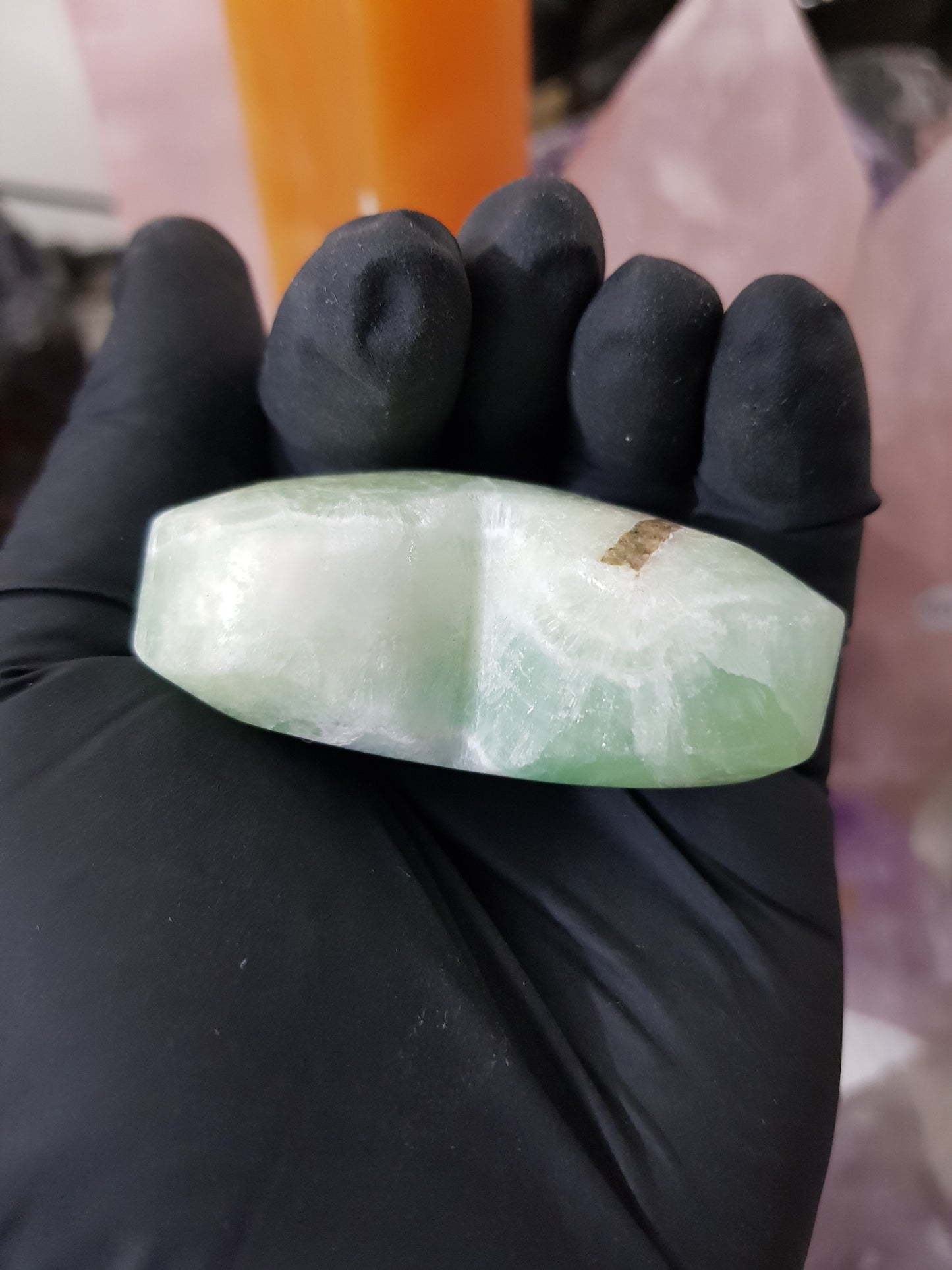 Pistachio Calcite Crystal Heart – PCH5