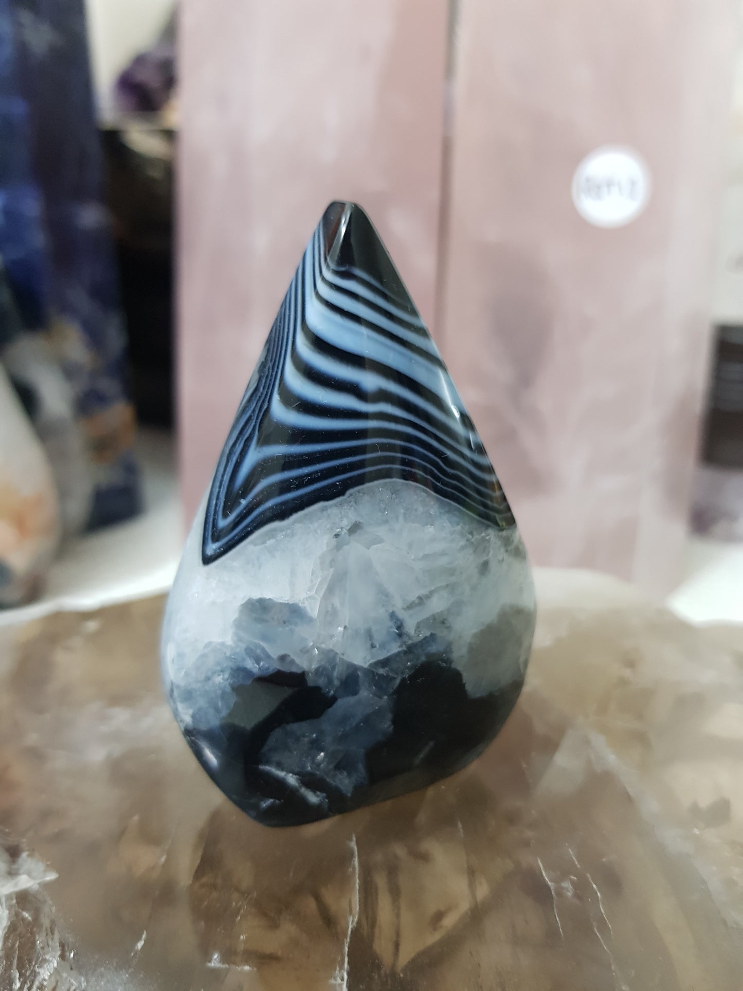 Polished Black Agate Crystal Freeform – BAFF2