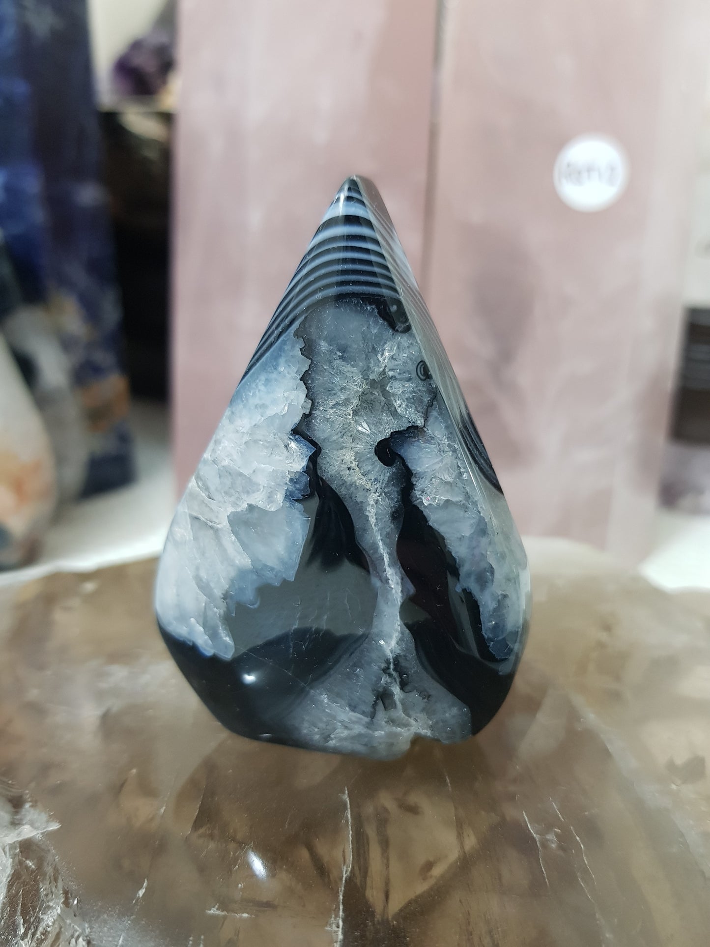 Polished Black Agate Crystal Freeform – BAFF2
