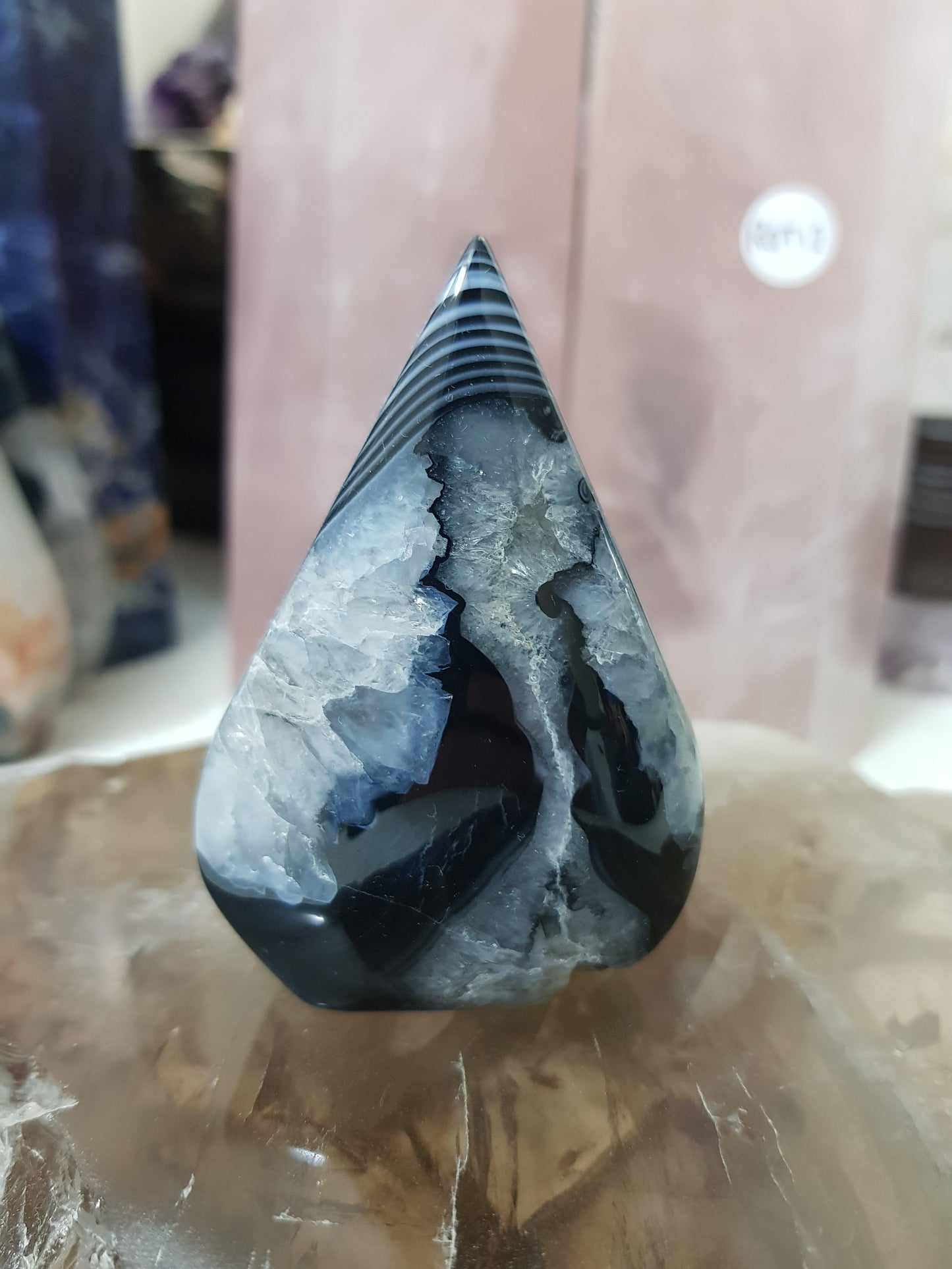 Polished Black Agate Crystal Freeform – BAFF2
