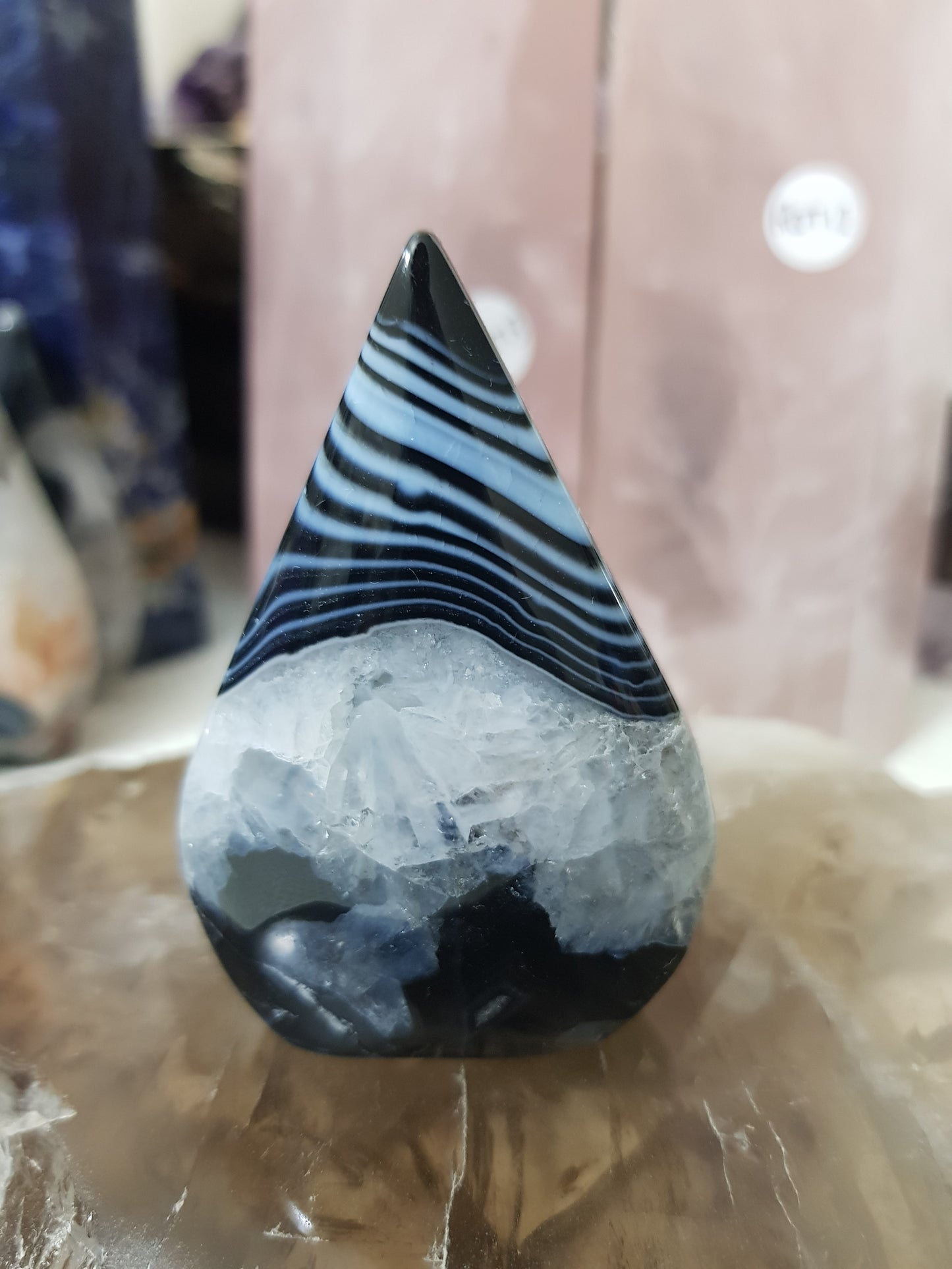 Polished Black Agate Crystal Freeform – BAFF2