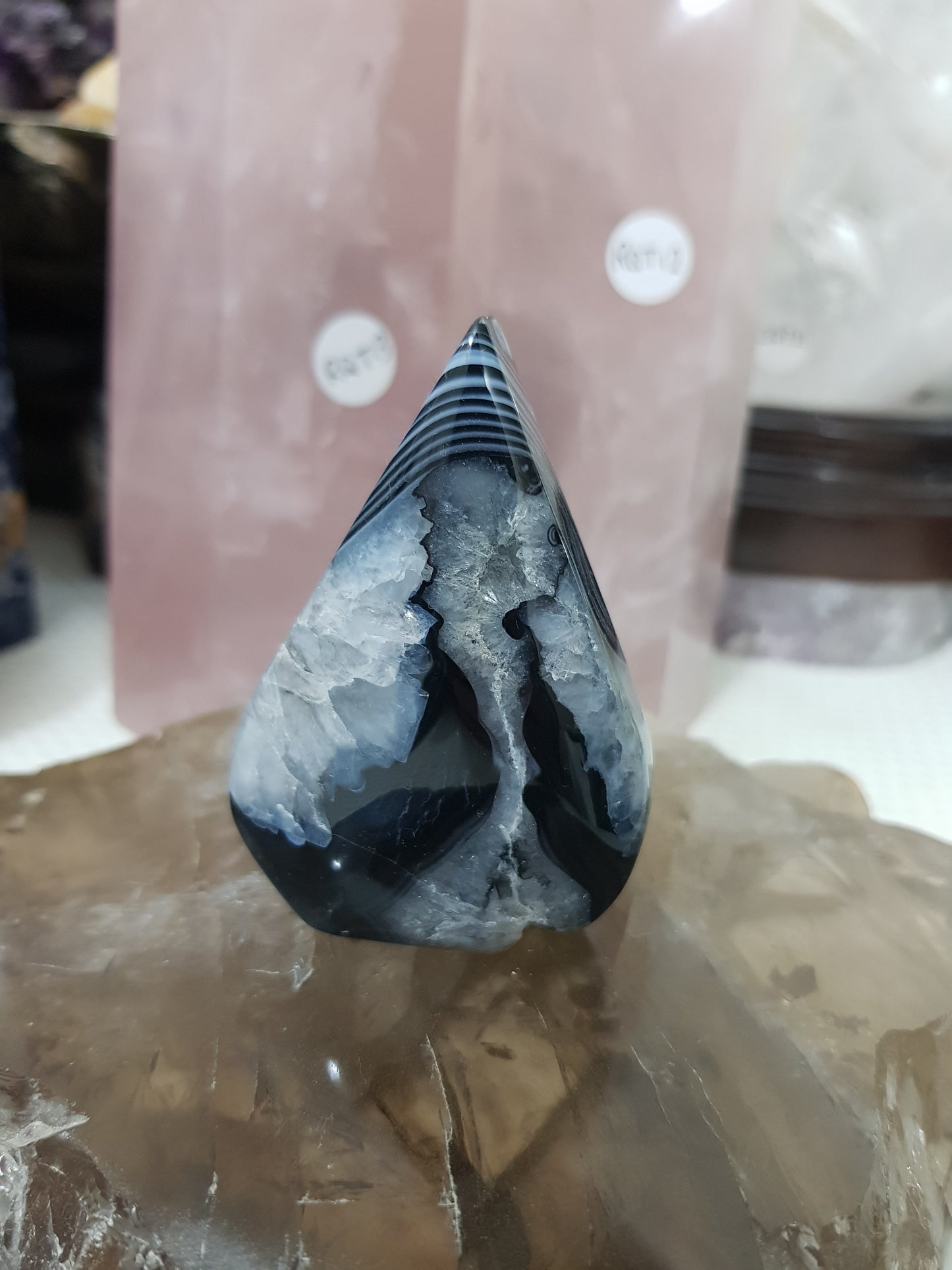 Polished Black Agate Crystal Freeform – BAFF2
