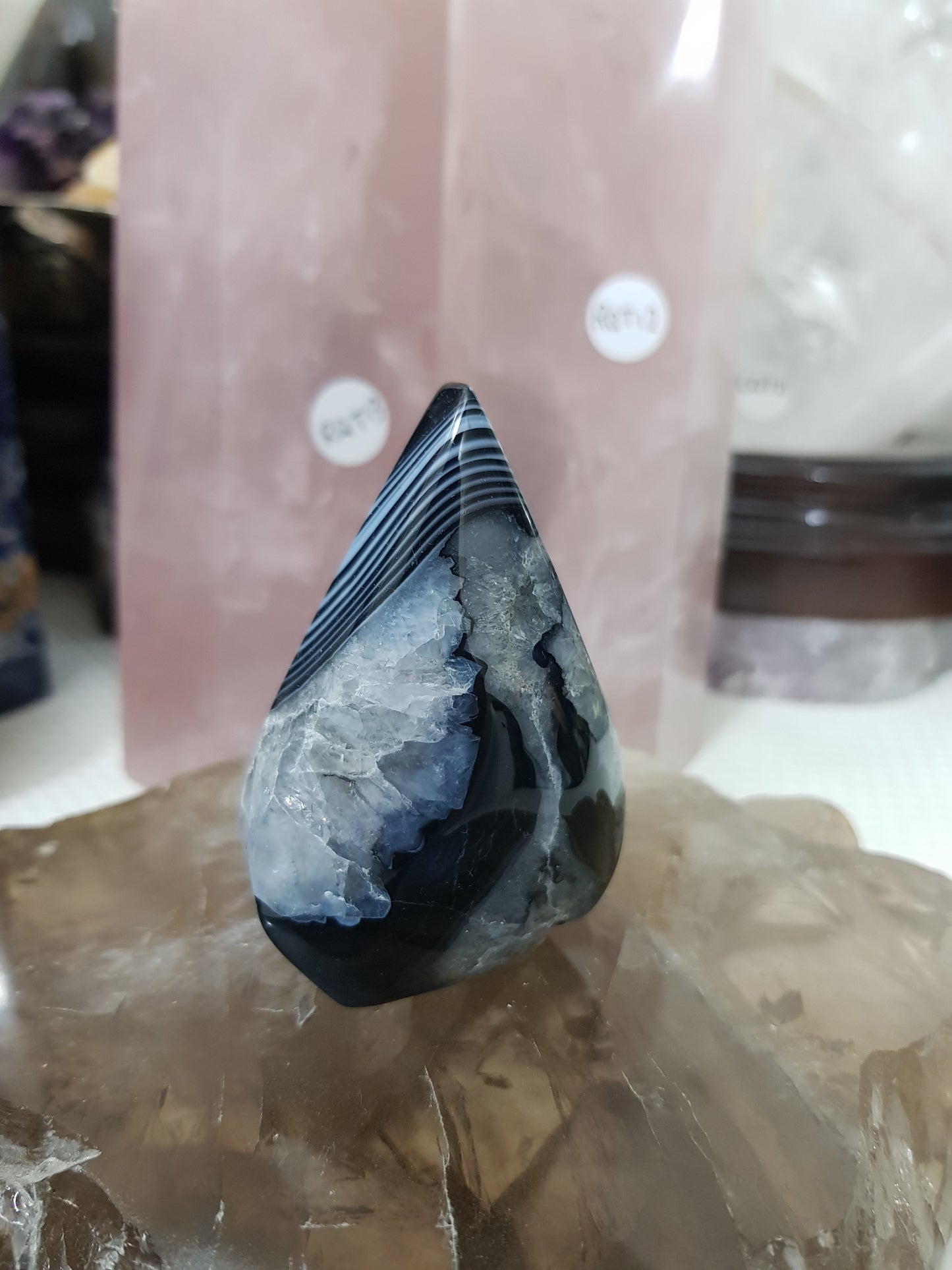 Polished Black Agate Crystal Freeform – BAFF2