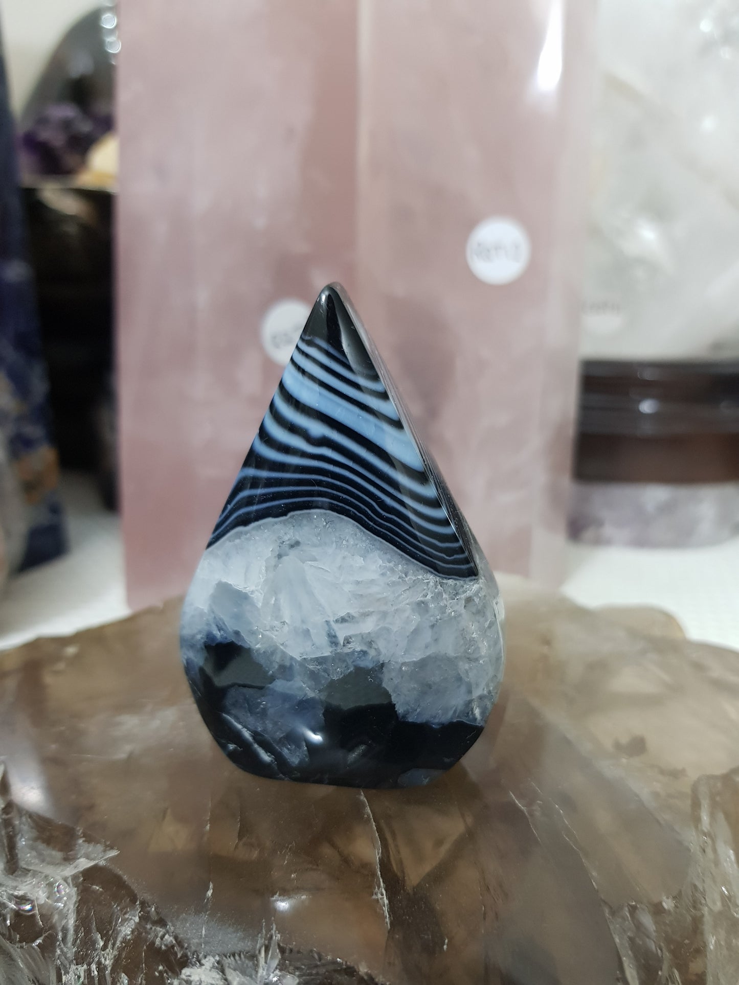 Polished Black Agate Crystal Freeform – BAFF2