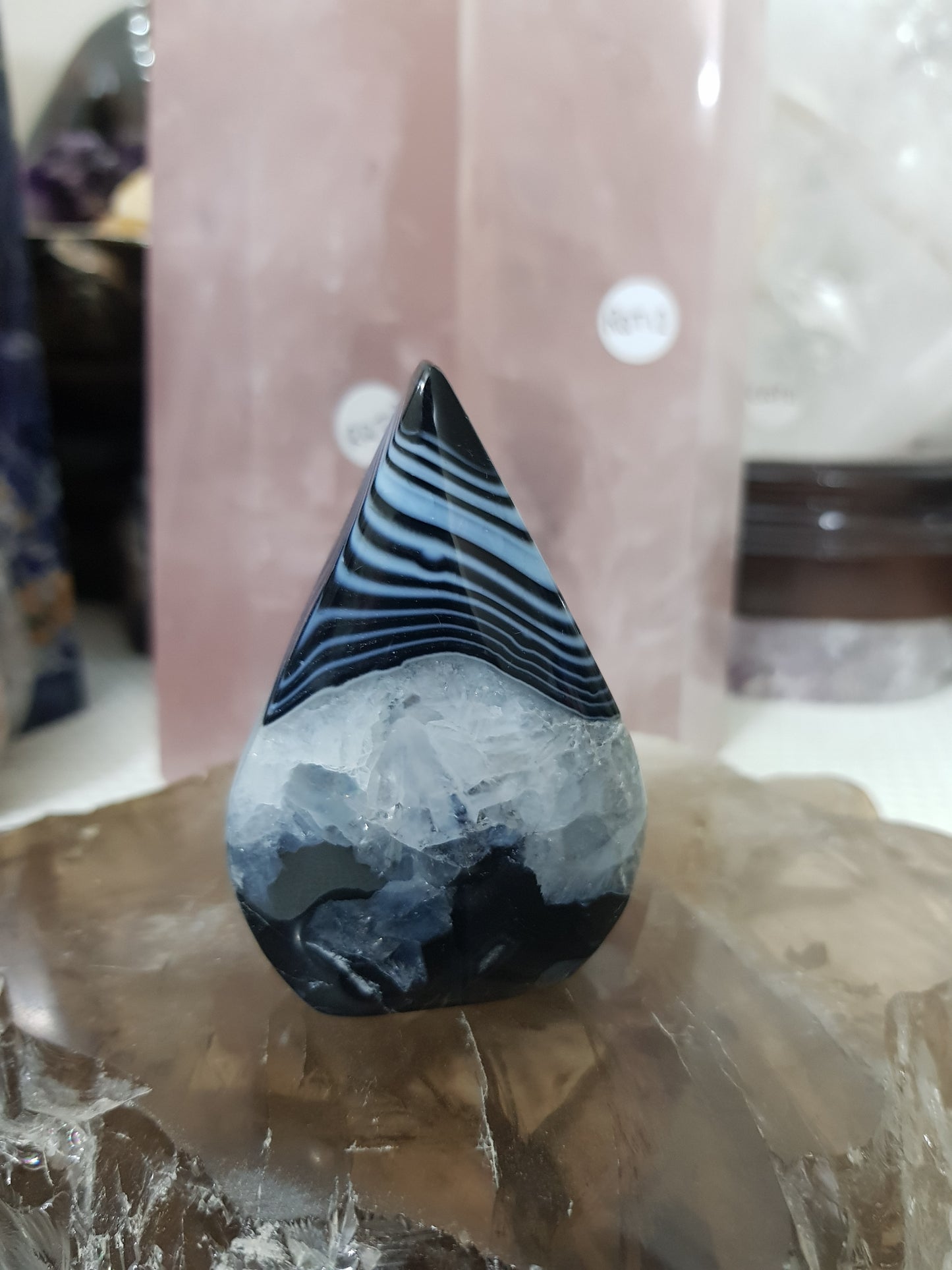 Polished Black Agate Crystal Freeform – BAFF2