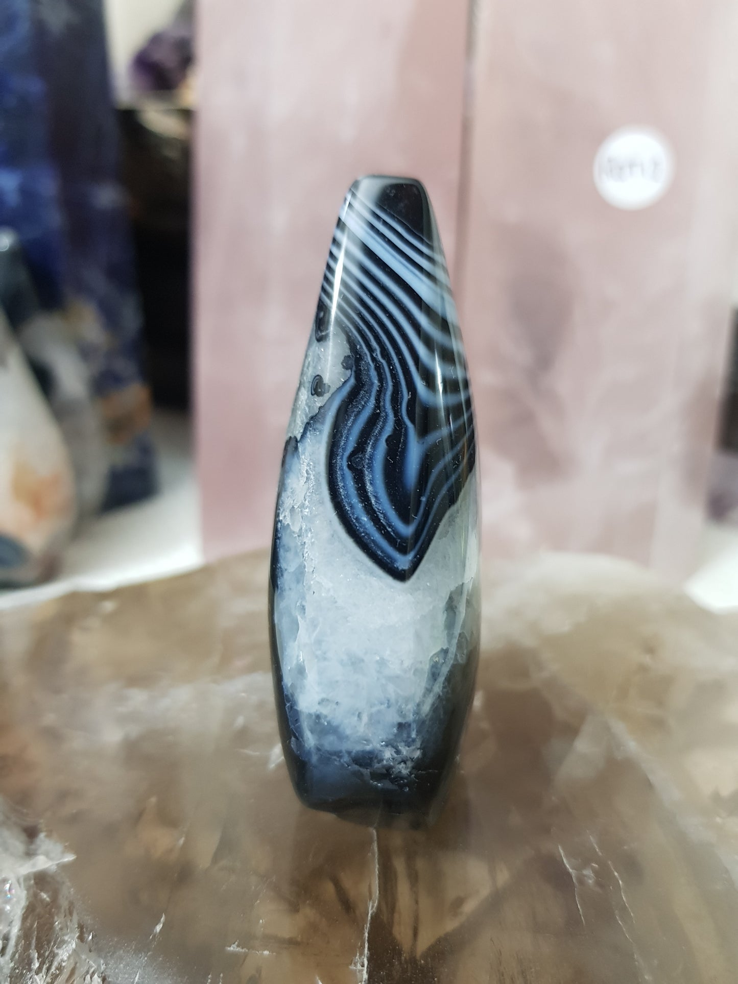 Polished Black Agate Crystal Freeform – BAFF2