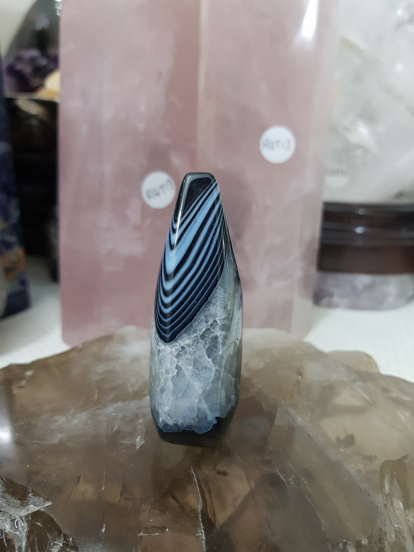 Polished Black Agate Crystal Freeform – BAFF2