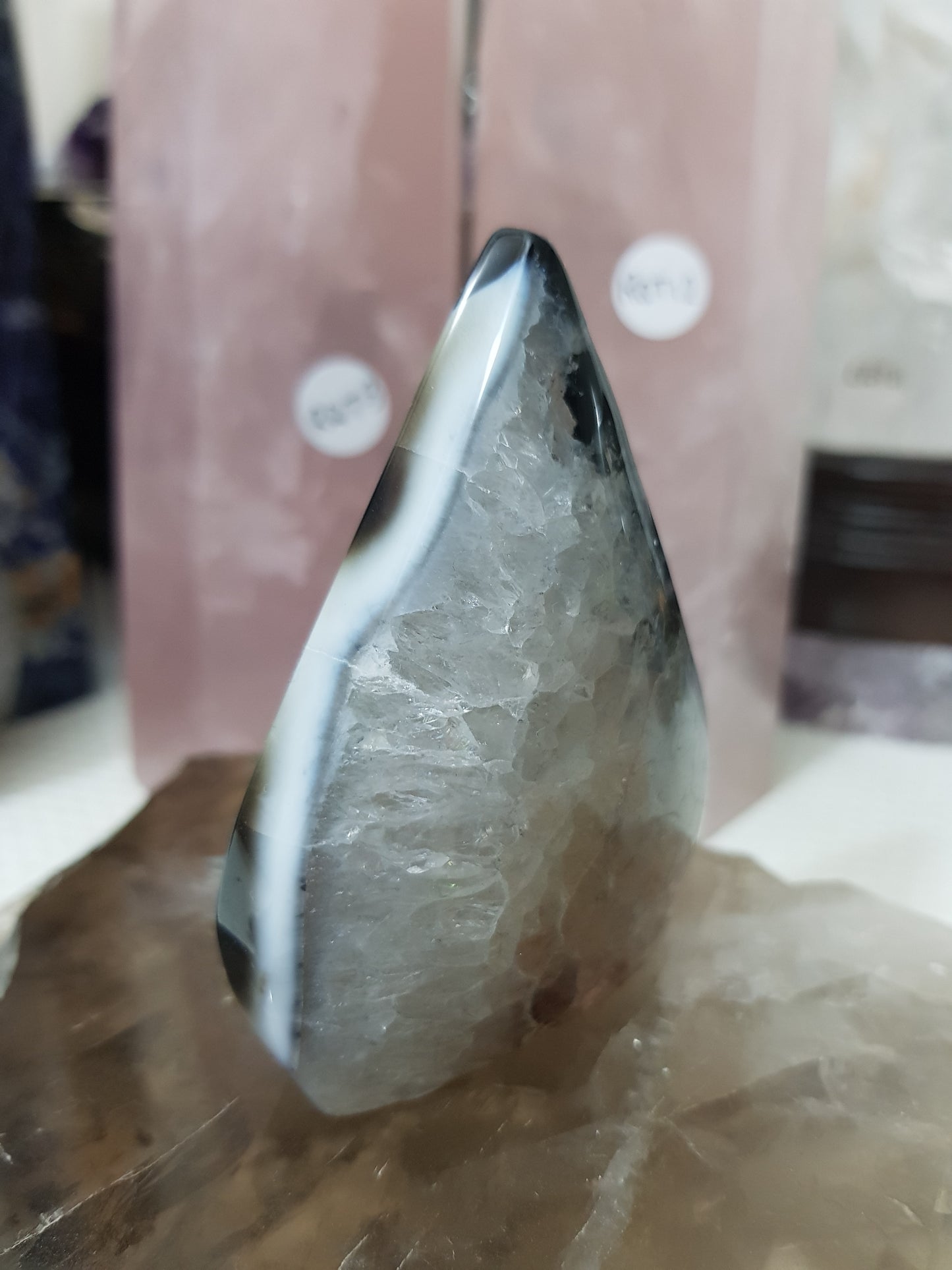 Polished Black Agate Crystal Freeform – BAFF3