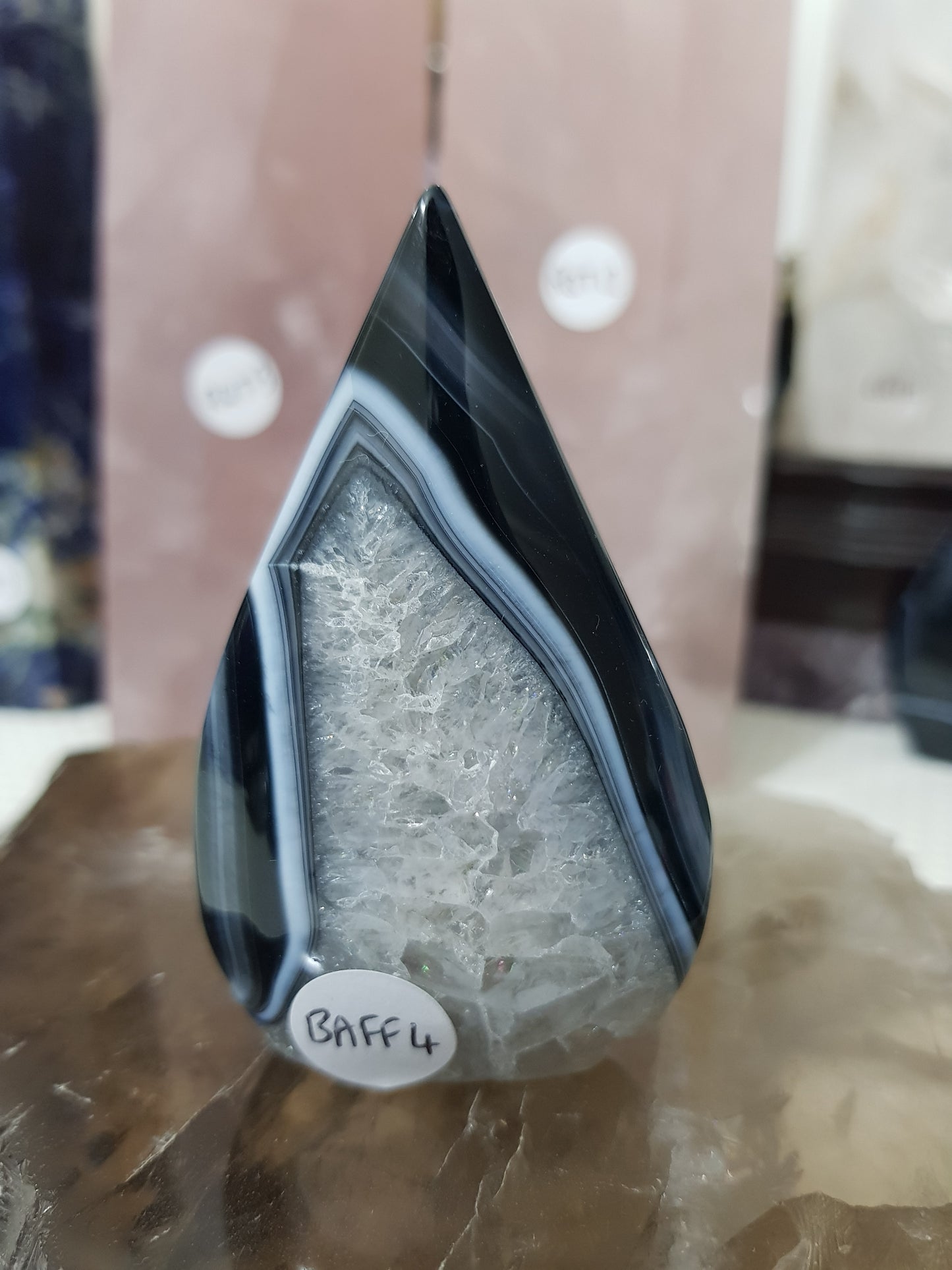 Polished Black Agate Crystal Freeform – BAFF4