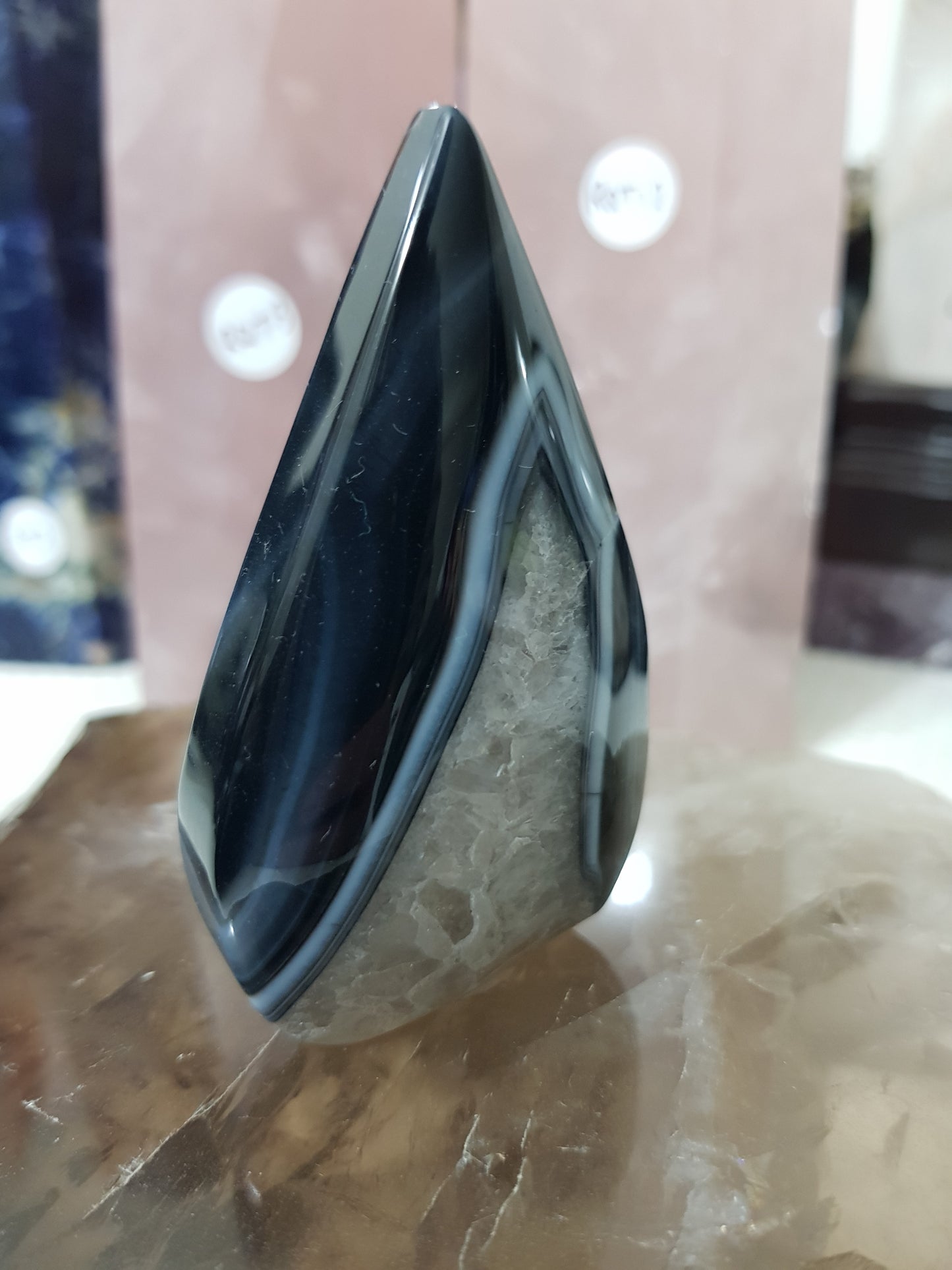 Polished Black Agate Crystal Freeform – BAFF4