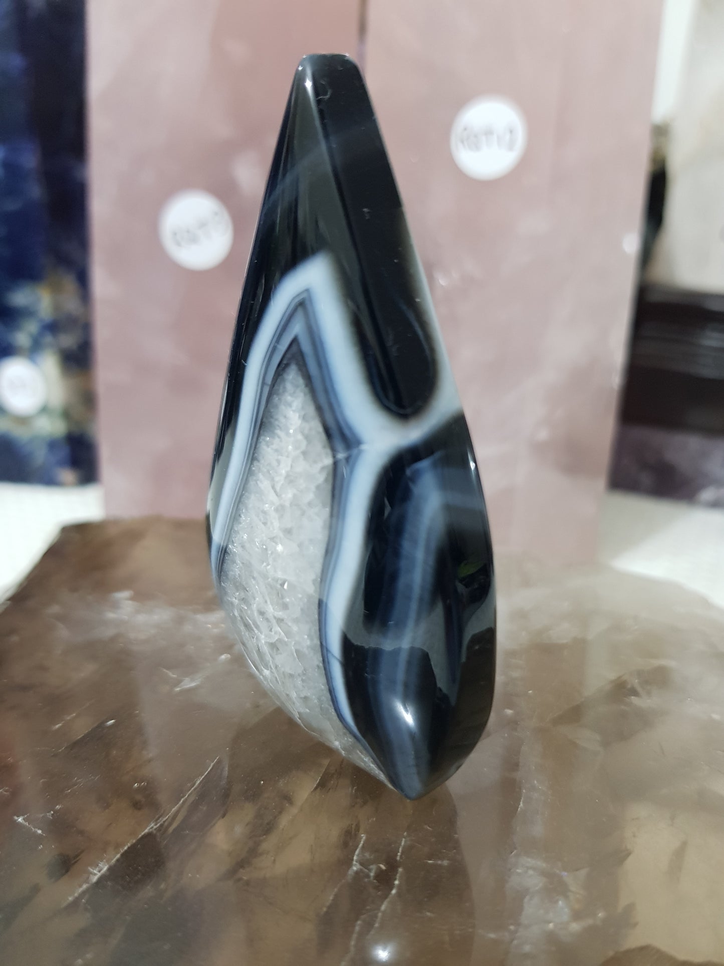 Polished Black Agate Crystal Freeform – BAFF4