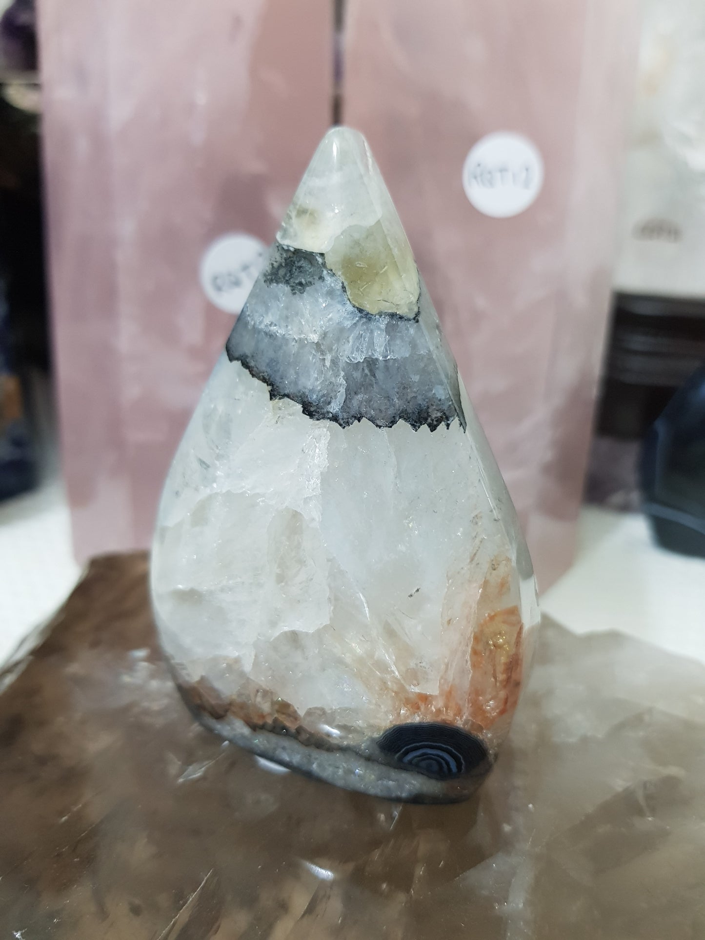 Polished Black Agate Crystal Freeform – BAFF6