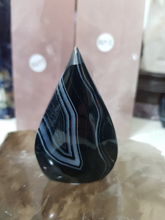 Polished Black Agate Crystal Freeform – BAFF8