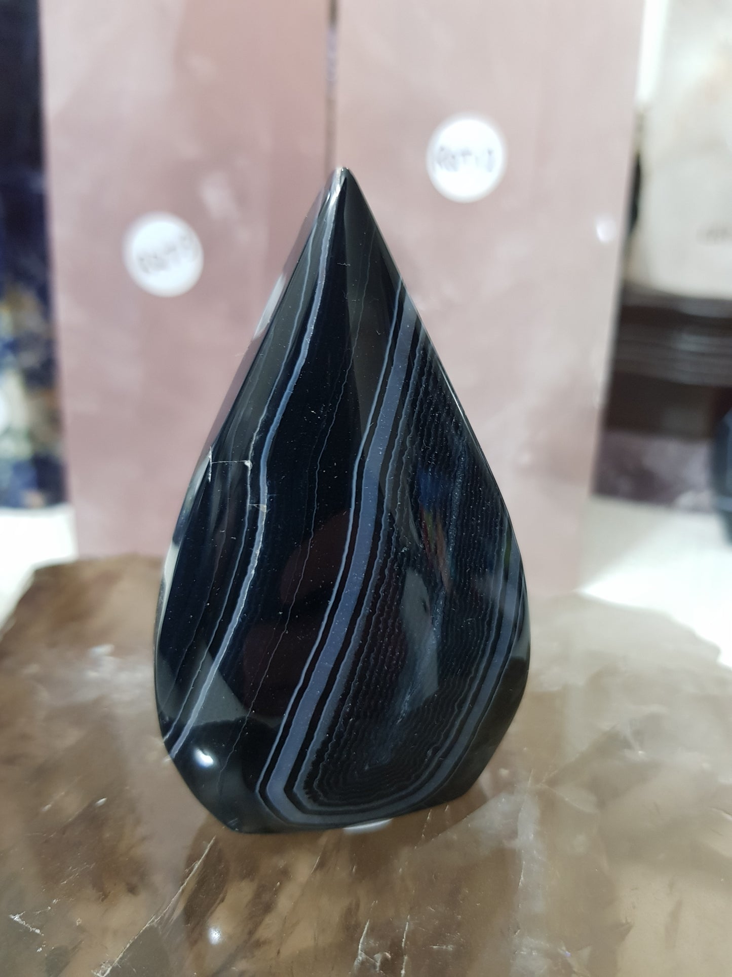 Polished Black Agate Crystal Freeform – BAFF8