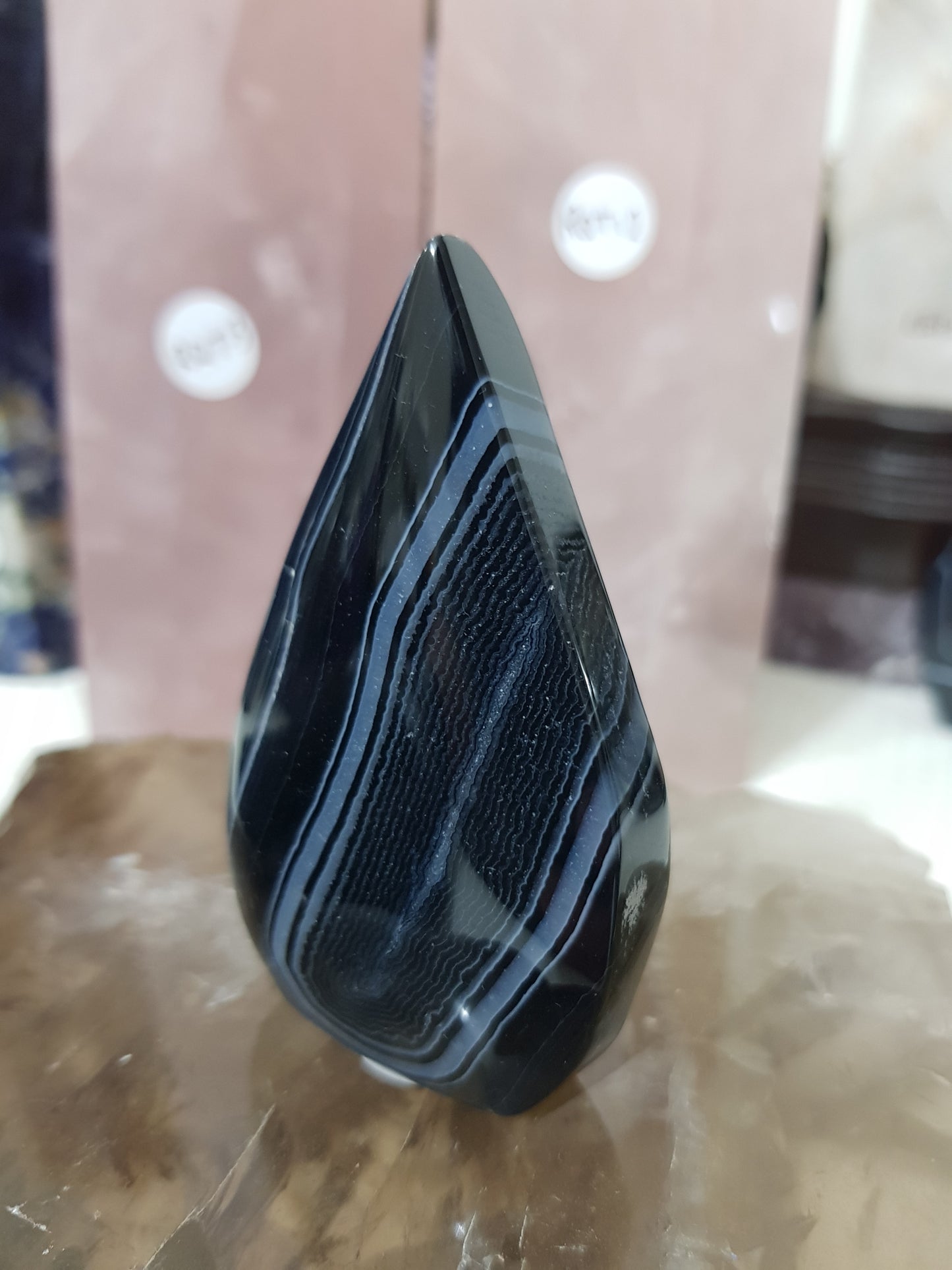Polished Black Agate Crystal Freeform – BAFF8