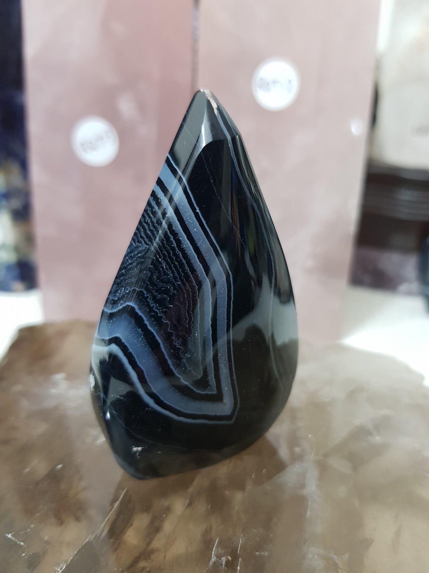 Polished Black Agate Crystal Freeform – BAFF8