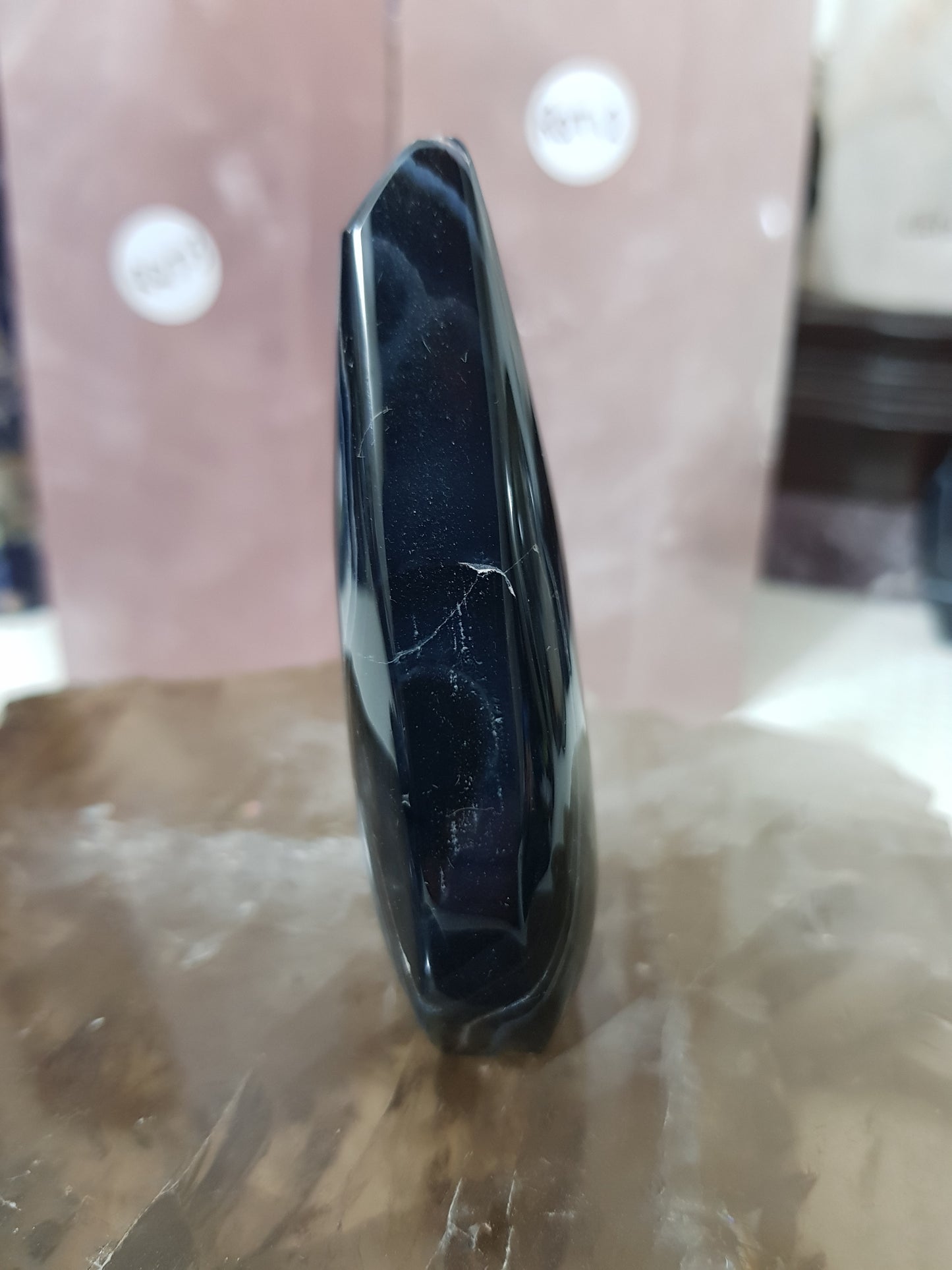Polished Black Agate Crystal Freeform – BAFF8