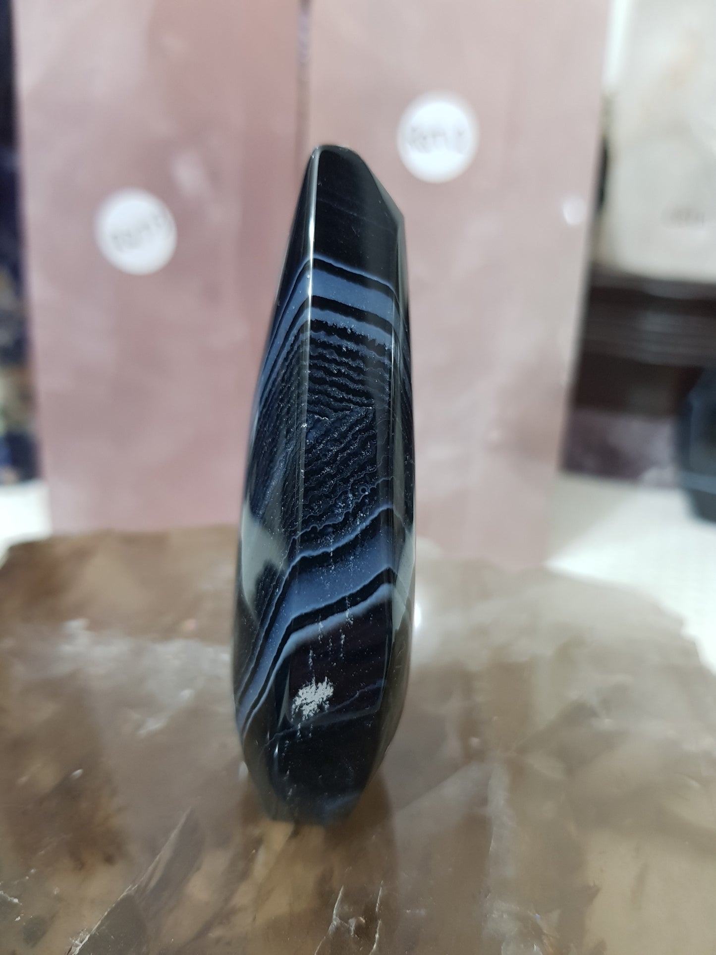 Polished Black Agate Crystal Freeform – BAFF8