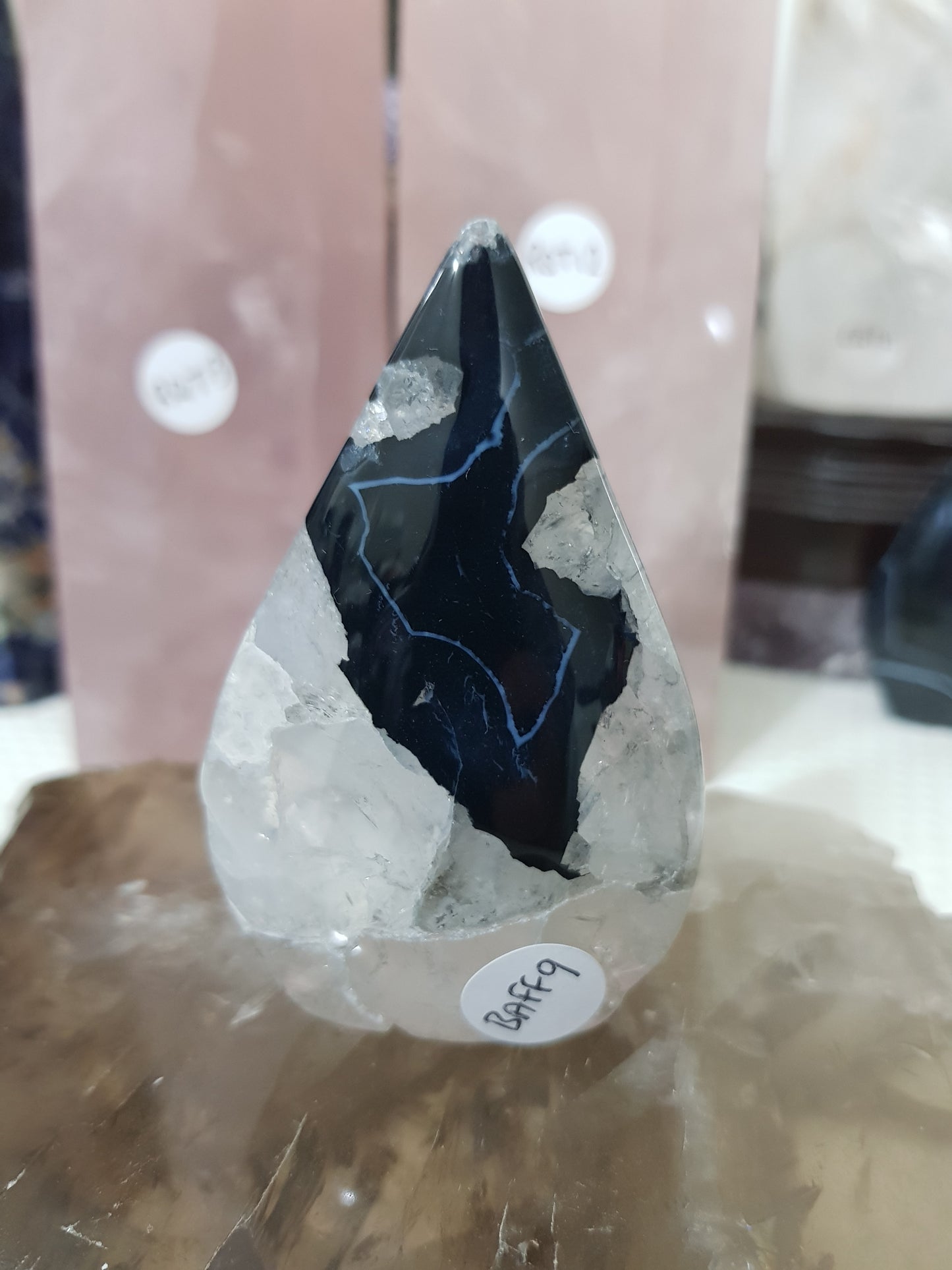 Polished Black Agate Crystal Freeform – BAFF9