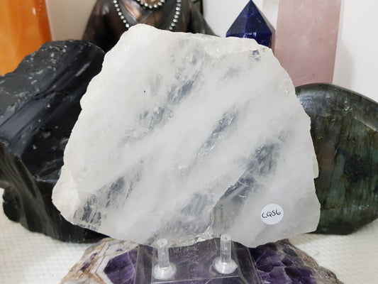 Polished Clear Quartz Crystal Slice Madagascar Display Piece 16.5cm