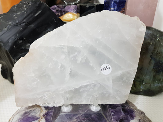 Polished Clear Quartz Crystal Slice Madagascar Display Piece 17.5cm