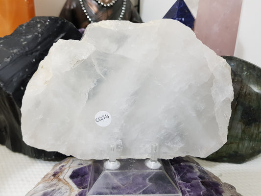 Polished Clear Quartz Crystal Slice Madagascar Display Piece 18.5cm