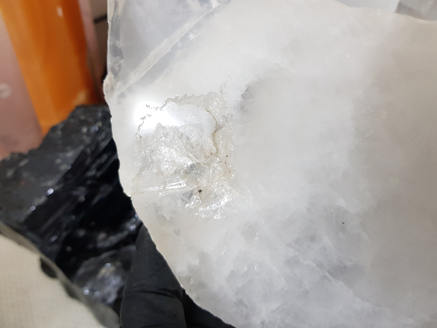 Polished Clear Quartz Crystal Slice Madagascar Display Piece 19.5cm