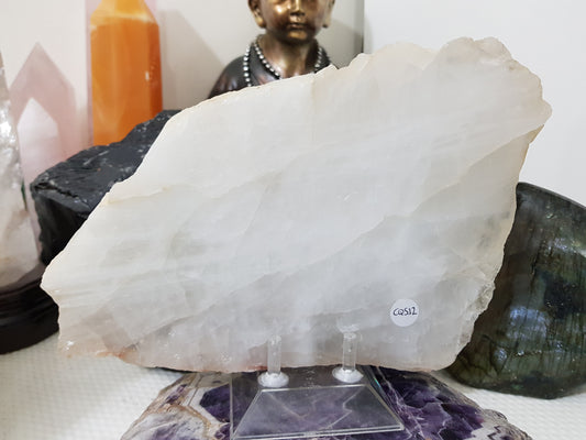 Polished Clear Quartz Crystal Slice Madagascar Display Piece 23cm