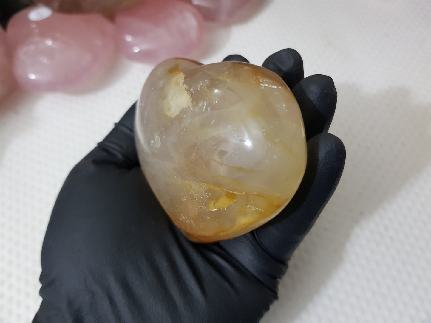 Polished Golden Healer (Hematoid) Crystal Heart - Low Grade - GHH4
