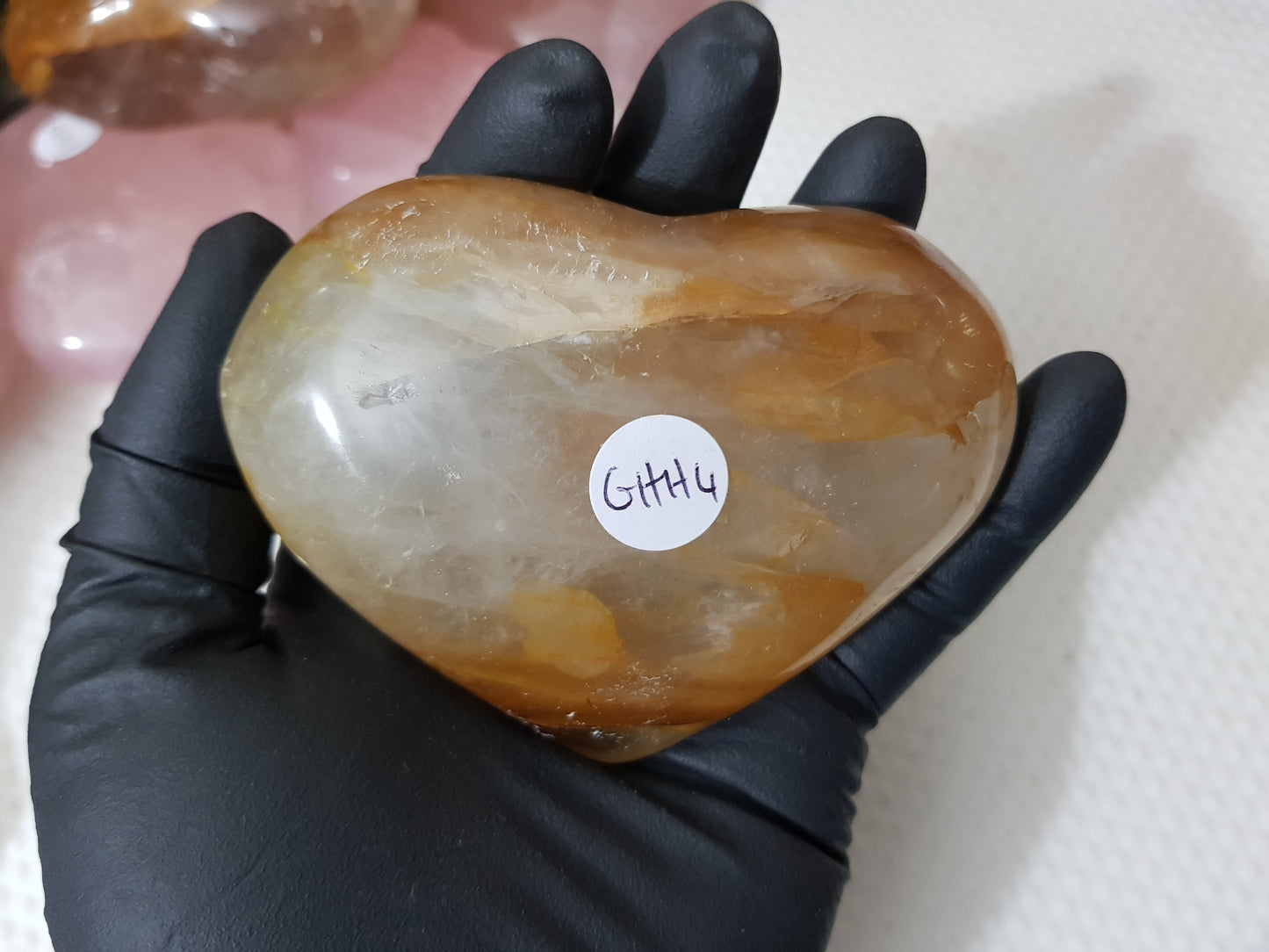 Polished Golden Healer (Hematoid) Crystal Heart - Low Grade - GHH4