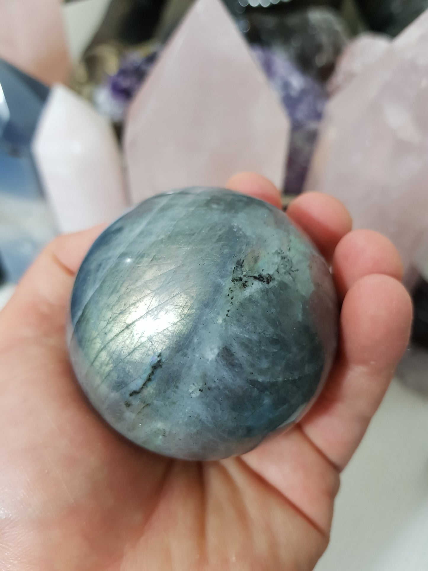 Purple Labradorite Crystal Sphere - PLSP1