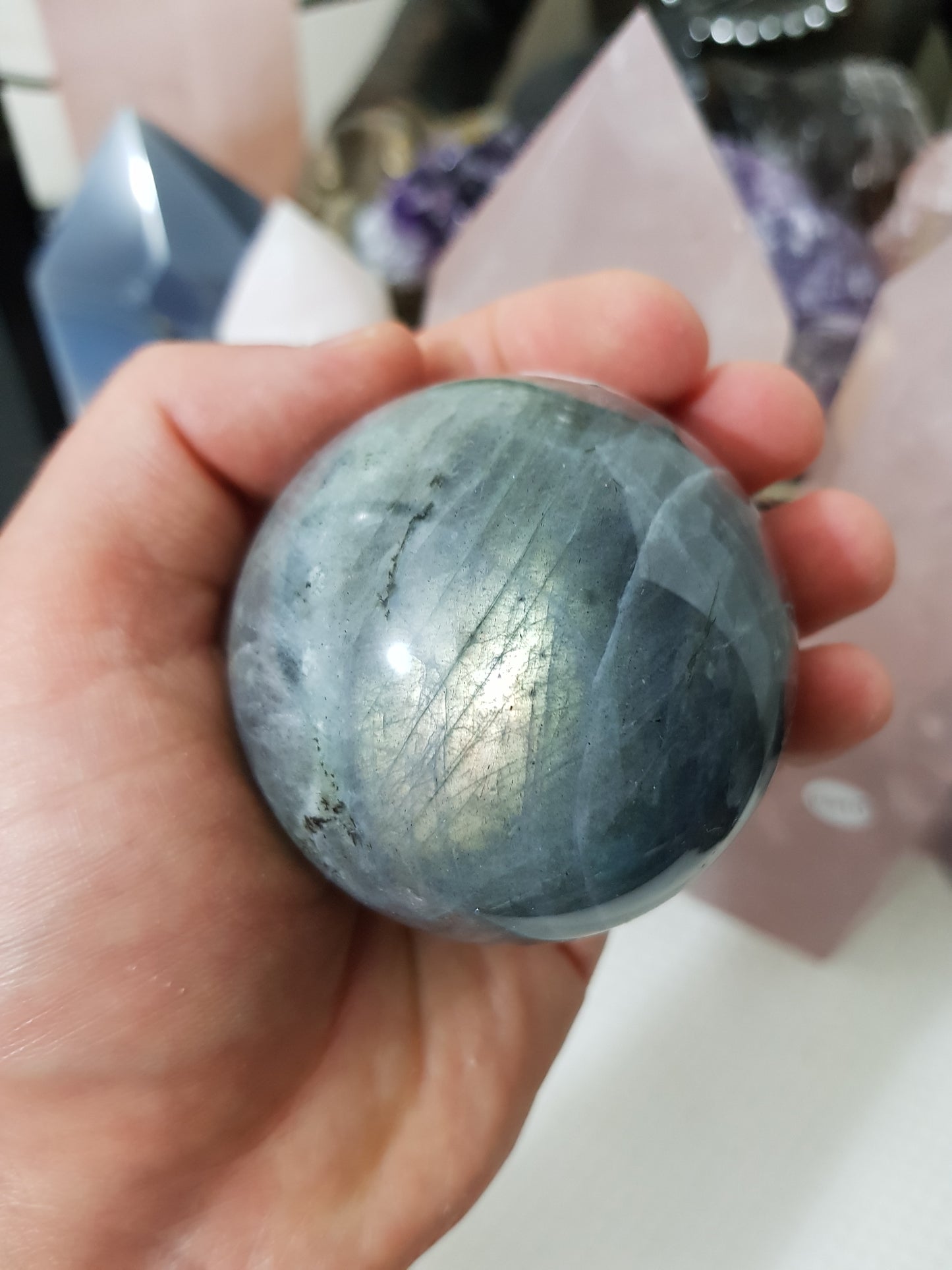 Purple Labradorite Crystal Sphere - PLSP1