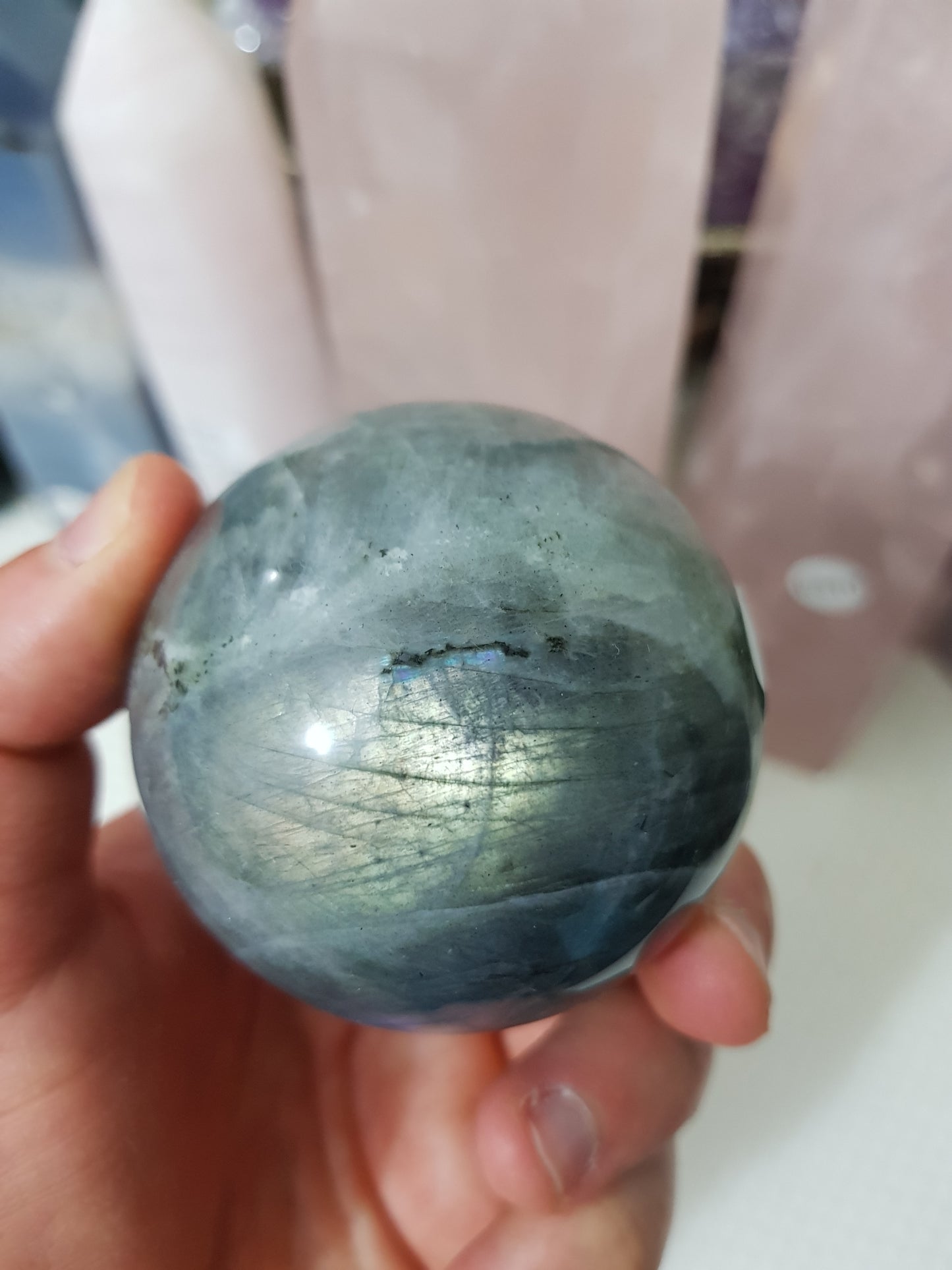 Purple Labradorite Crystal Sphere - PLSP1