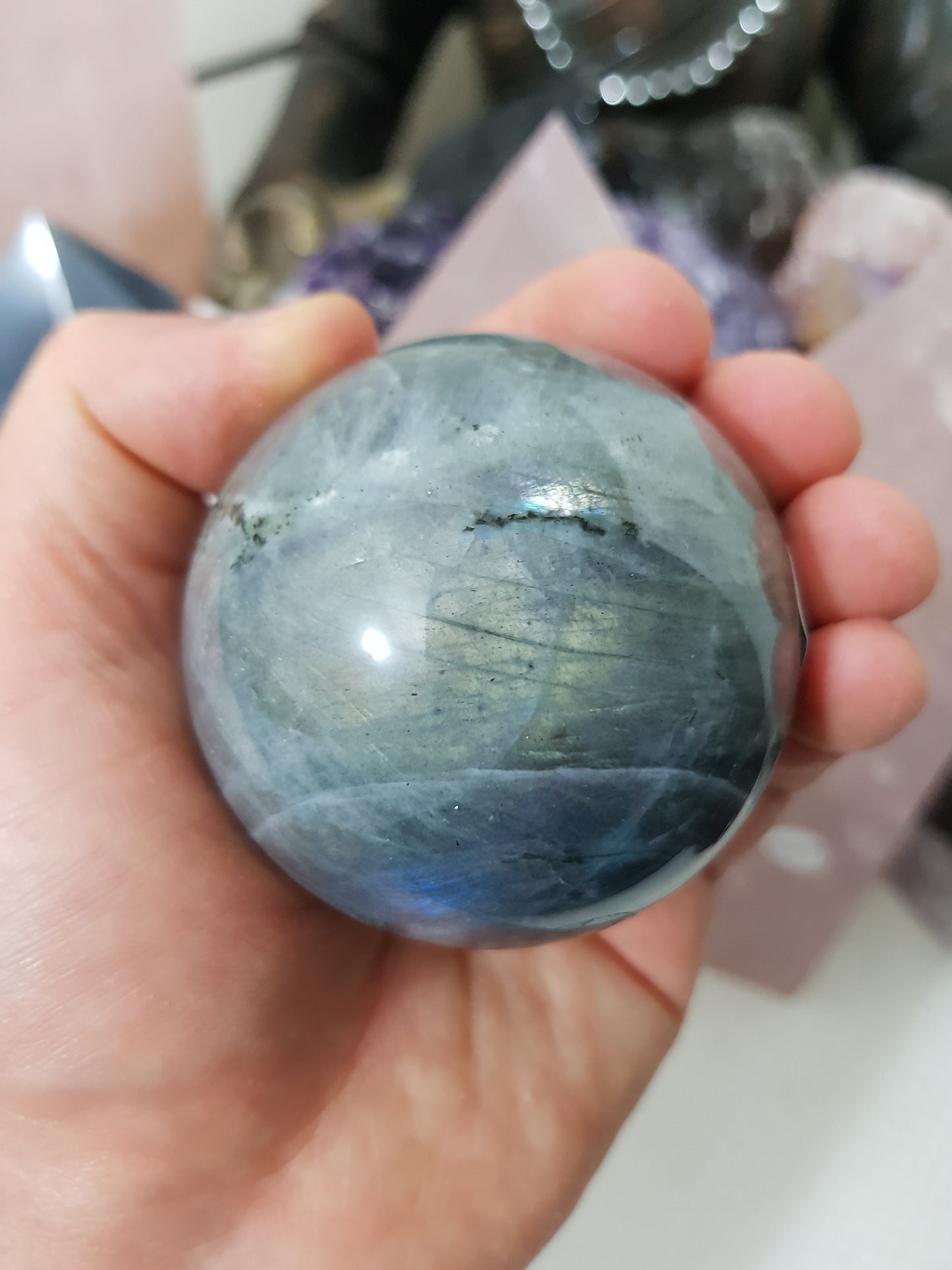 Purple Labradorite Crystal Sphere - PLSP1