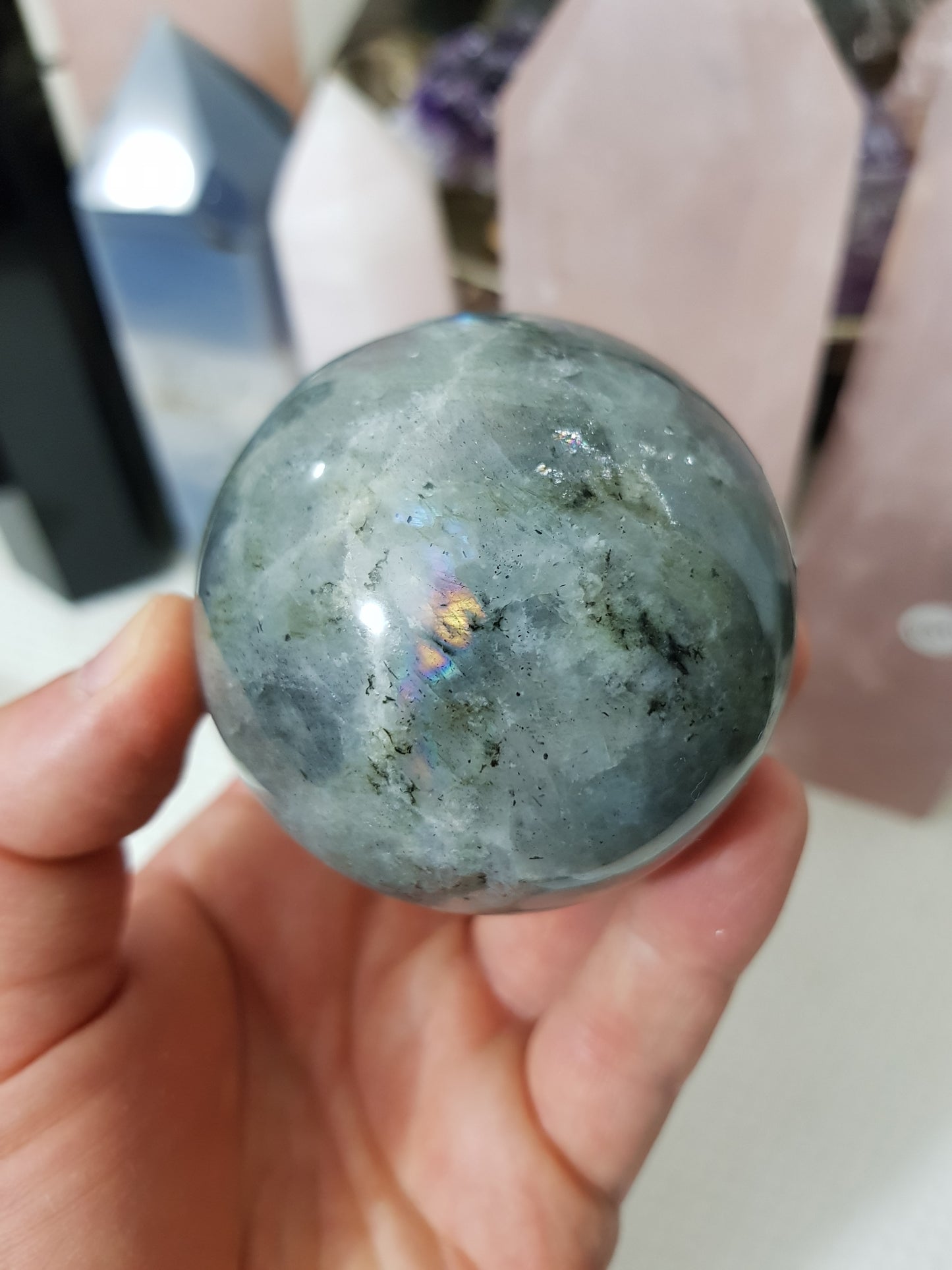 Purple Labradorite Crystal Sphere - PLSP1
