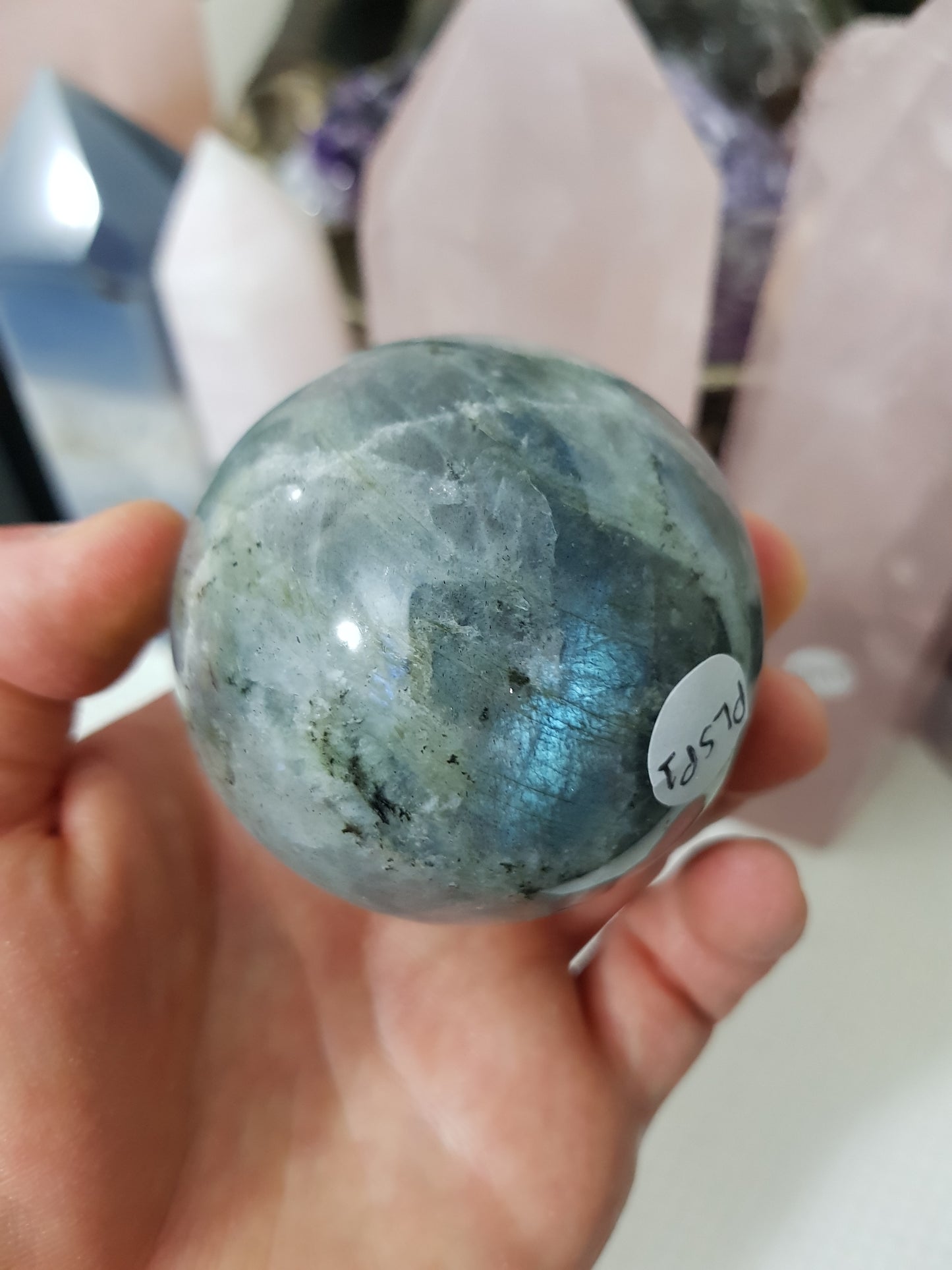 Purple Labradorite Crystal Sphere - PLSP1