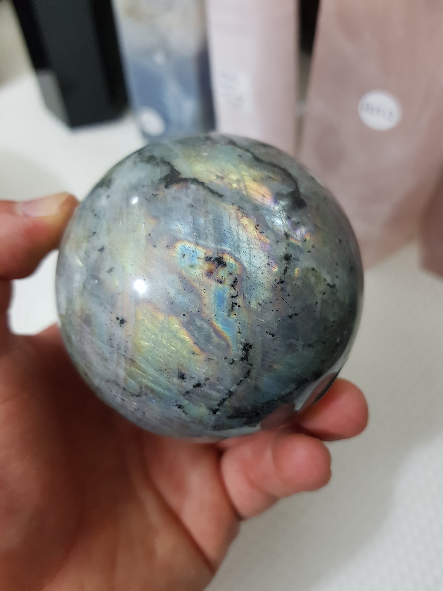 Purple Labradorite Crystal Sphere - PLSP2