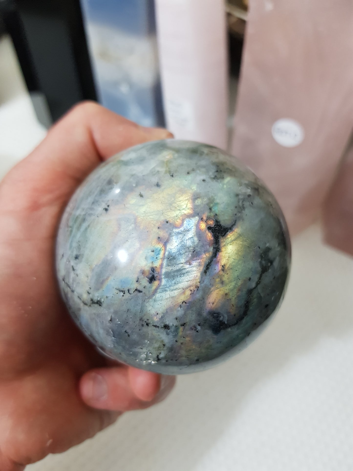 Purple Labradorite Crystal Sphere - PLSP2
