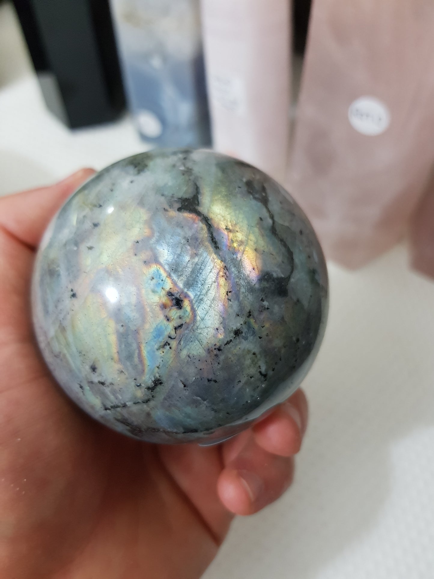 Purple Labradorite Crystal Sphere - PLSP2