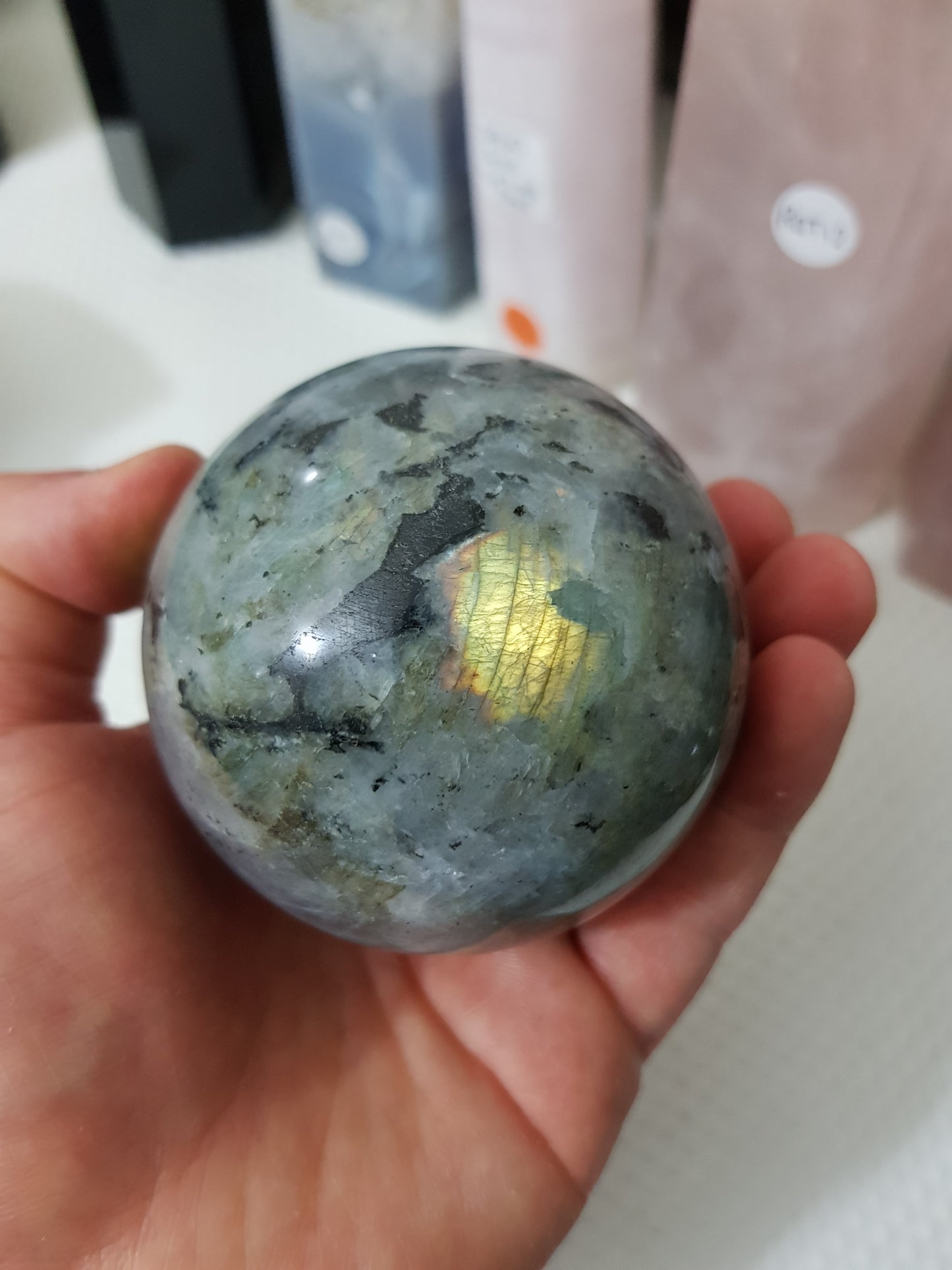 Purple Labradorite Crystal Sphere - PLSP2