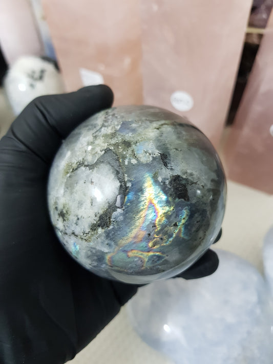 Purple Labradorite Crystal Sphere - PLSP3