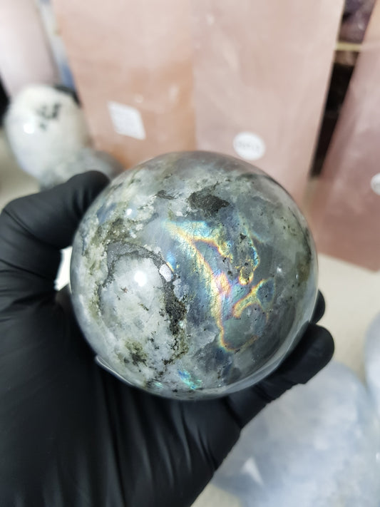 Purple Labradorite Crystal Sphere - PLSP3