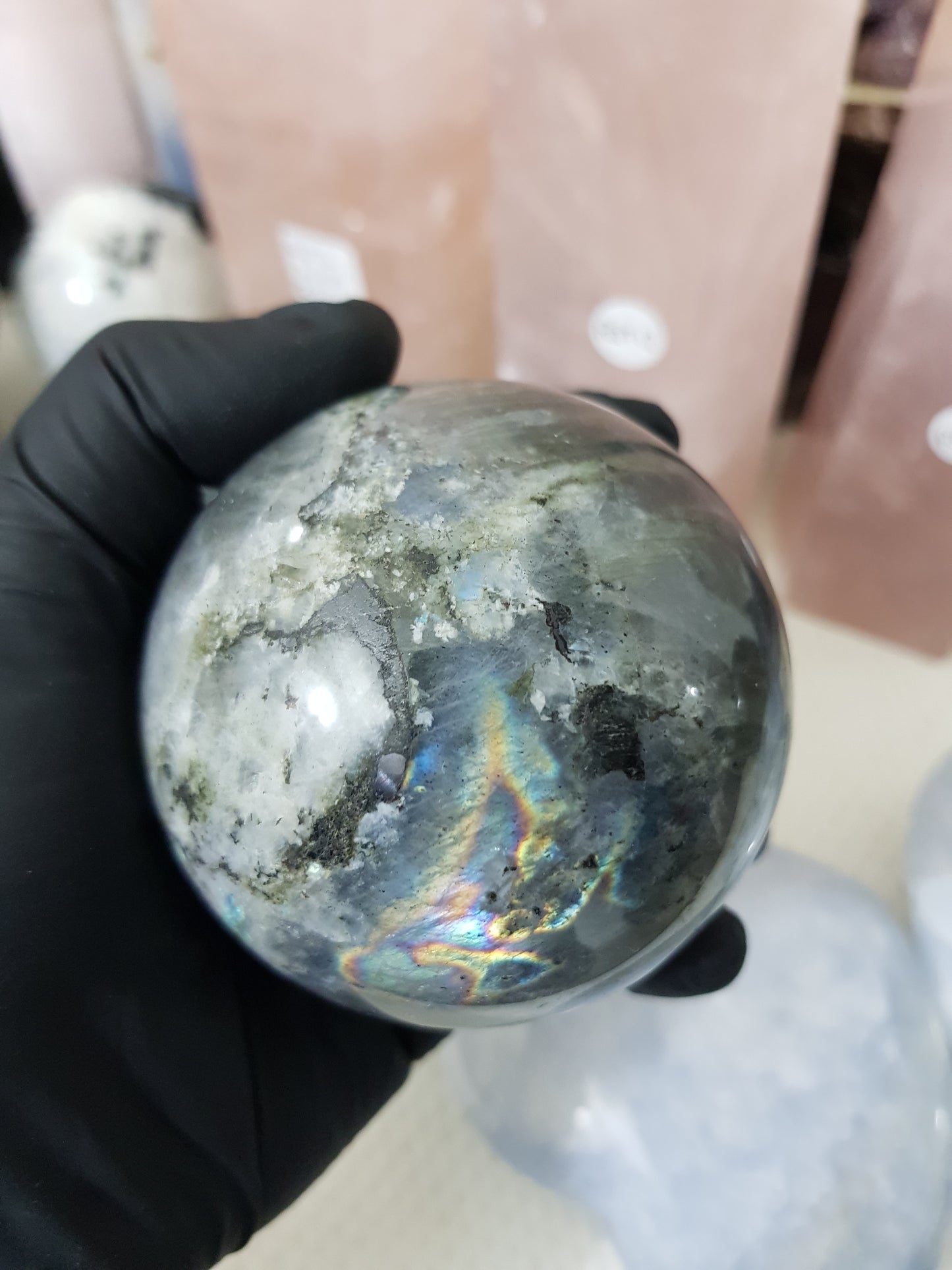 Purple Labradorite Crystal Sphere - PLSP3