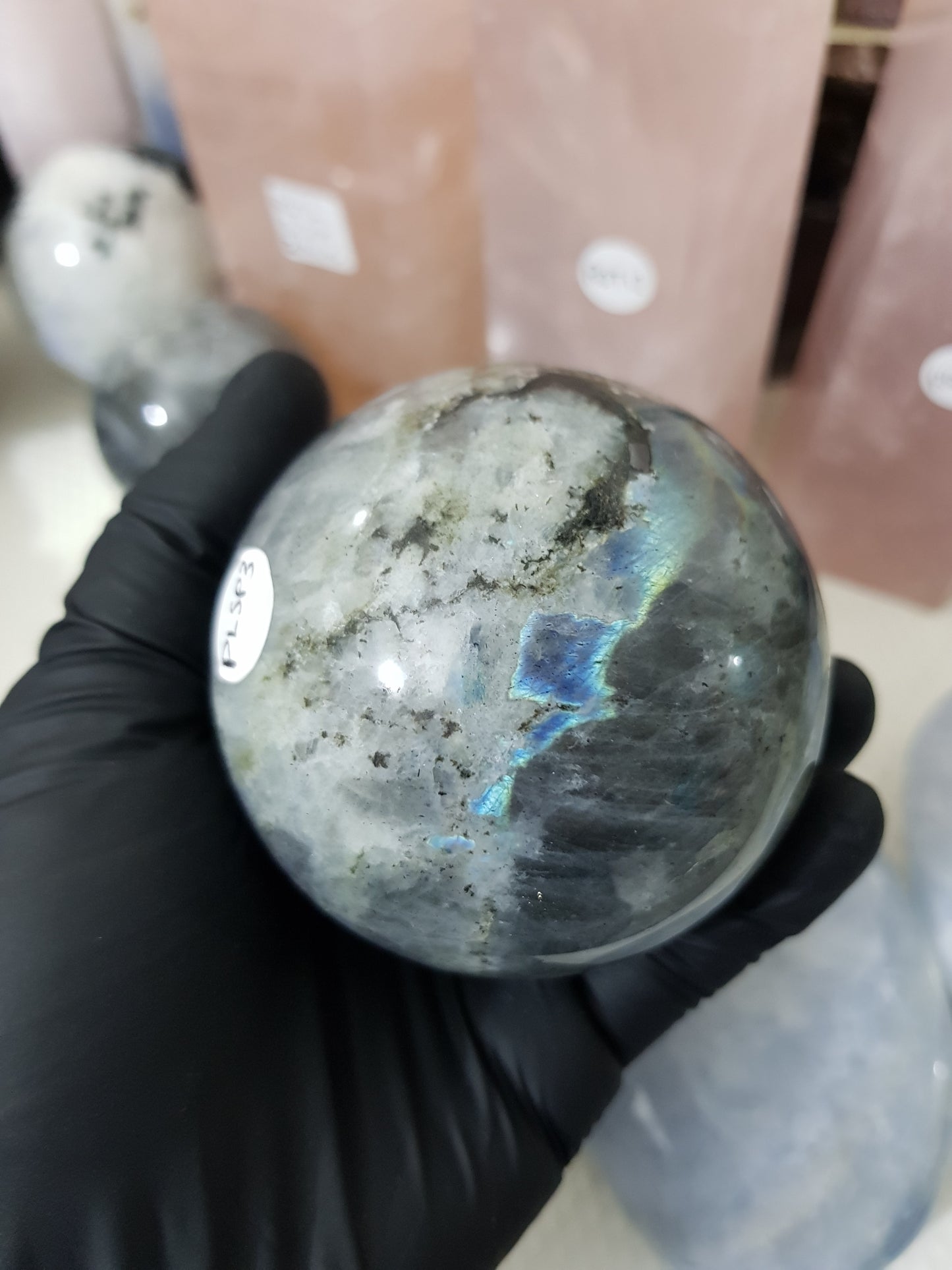 Purple Labradorite Crystal Sphere - PLSP3