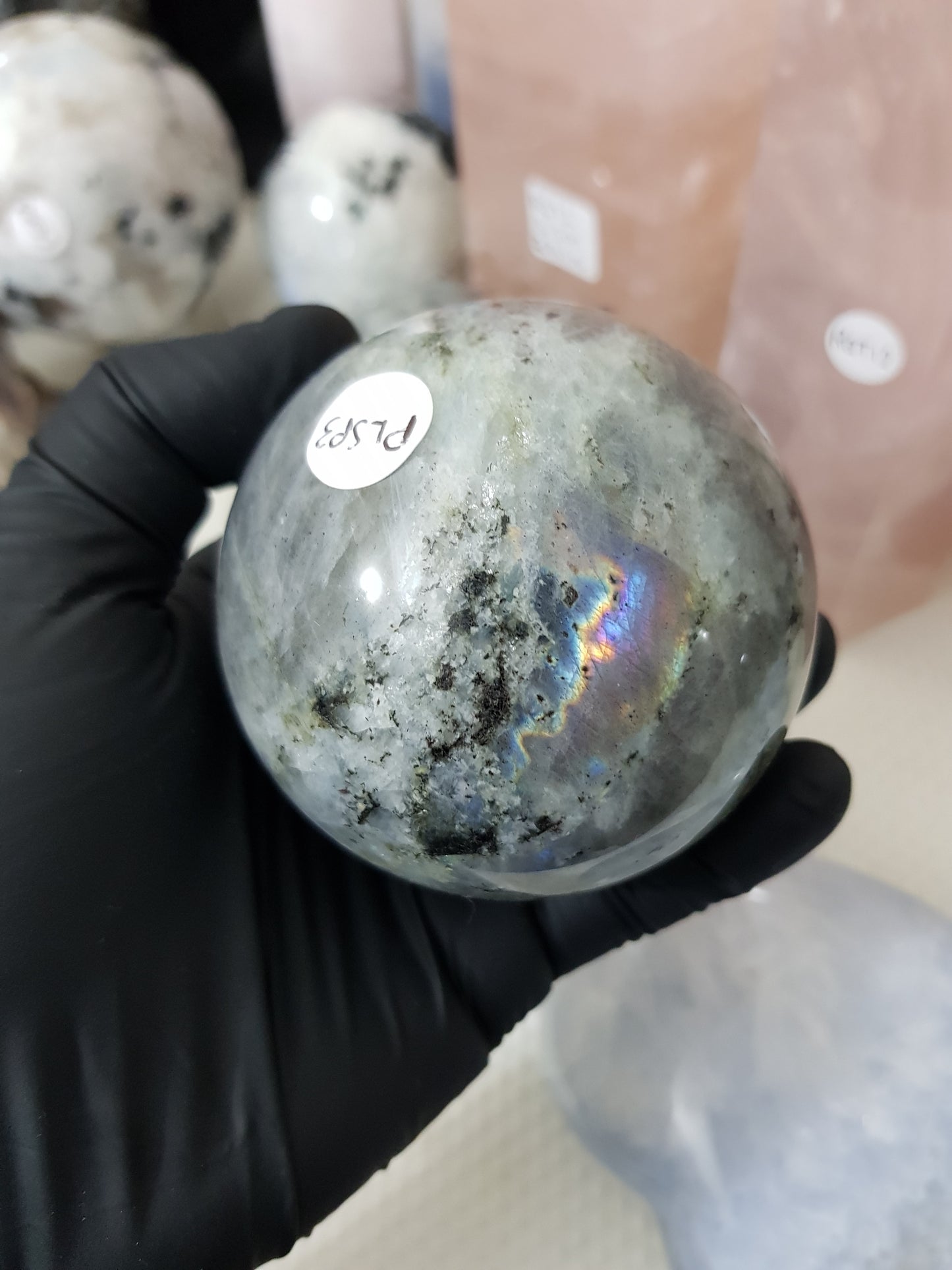 Purple Labradorite Crystal Sphere - PLSP3